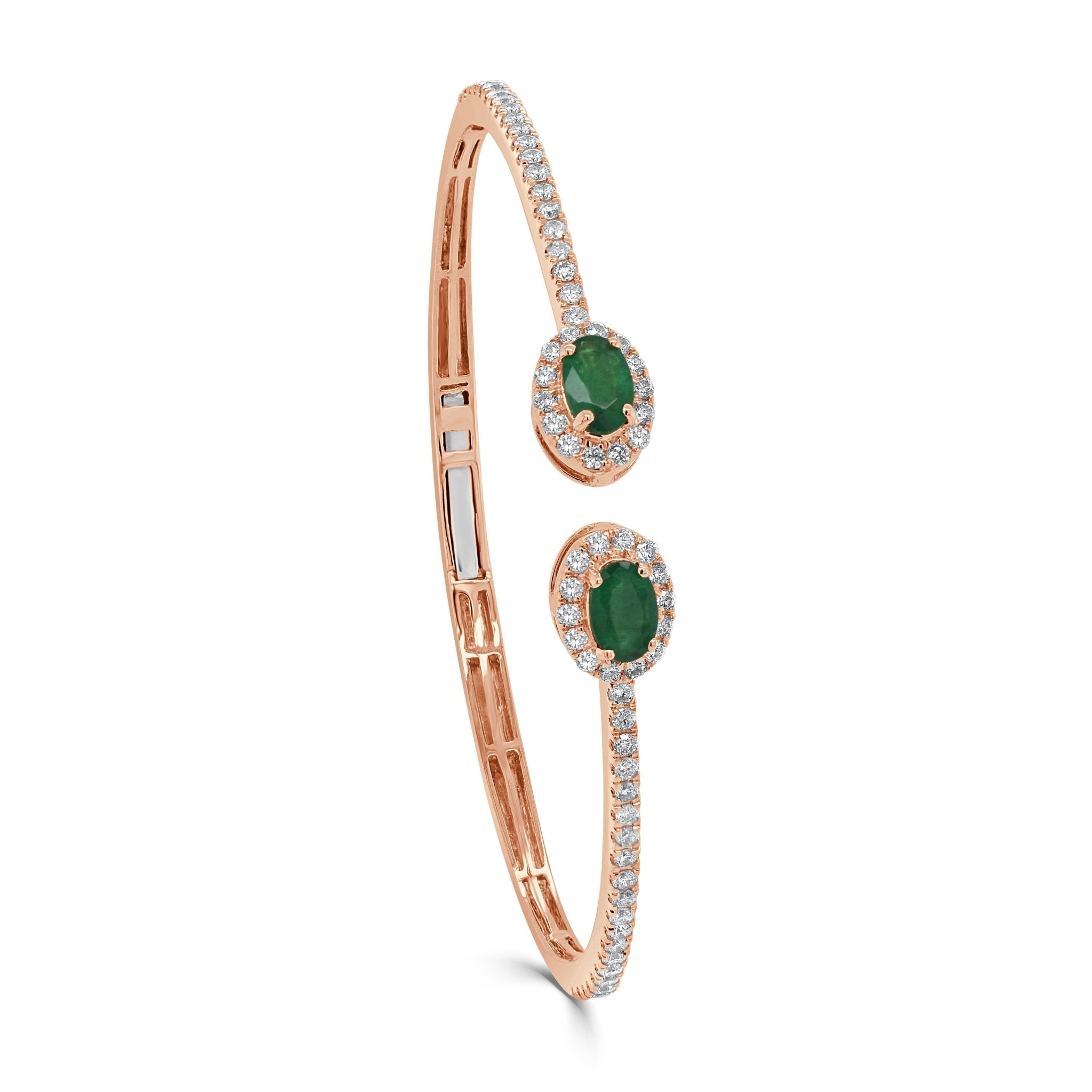 Emerald Diamond Cuff Bangle