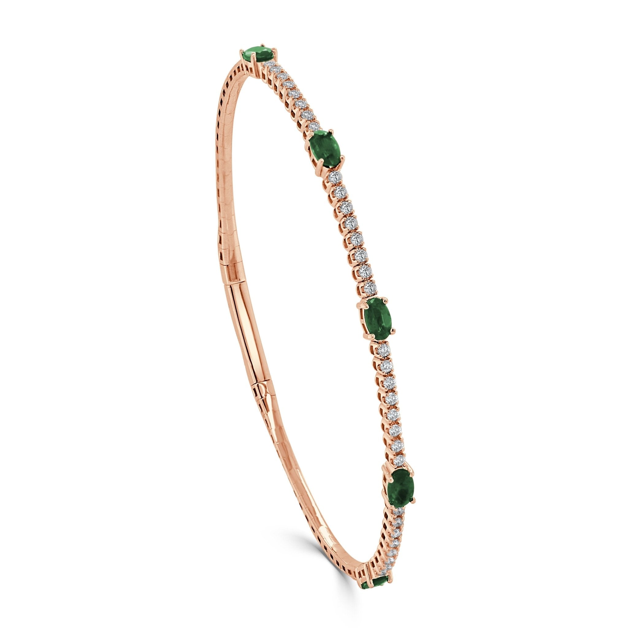 Emerald Diamond Station Flexible Bangle
