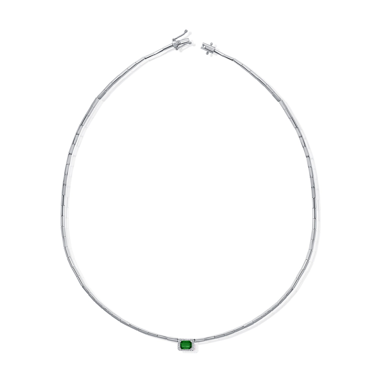 Emerald Diamond Tennis Necklace