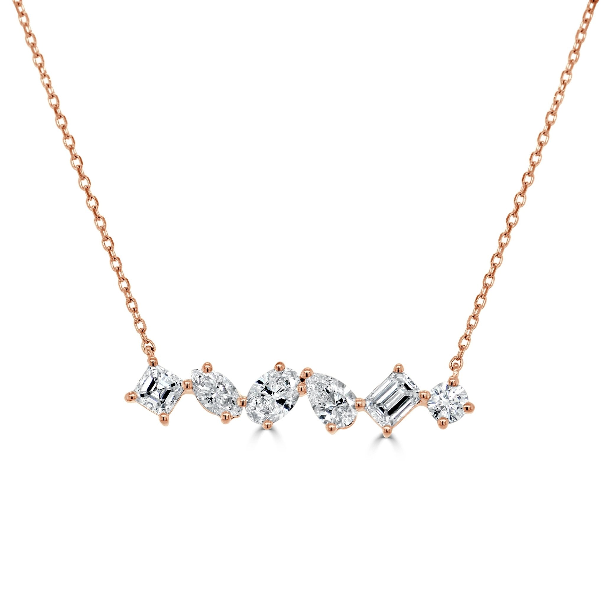 Fancy Shape Diamond Bar Necklace