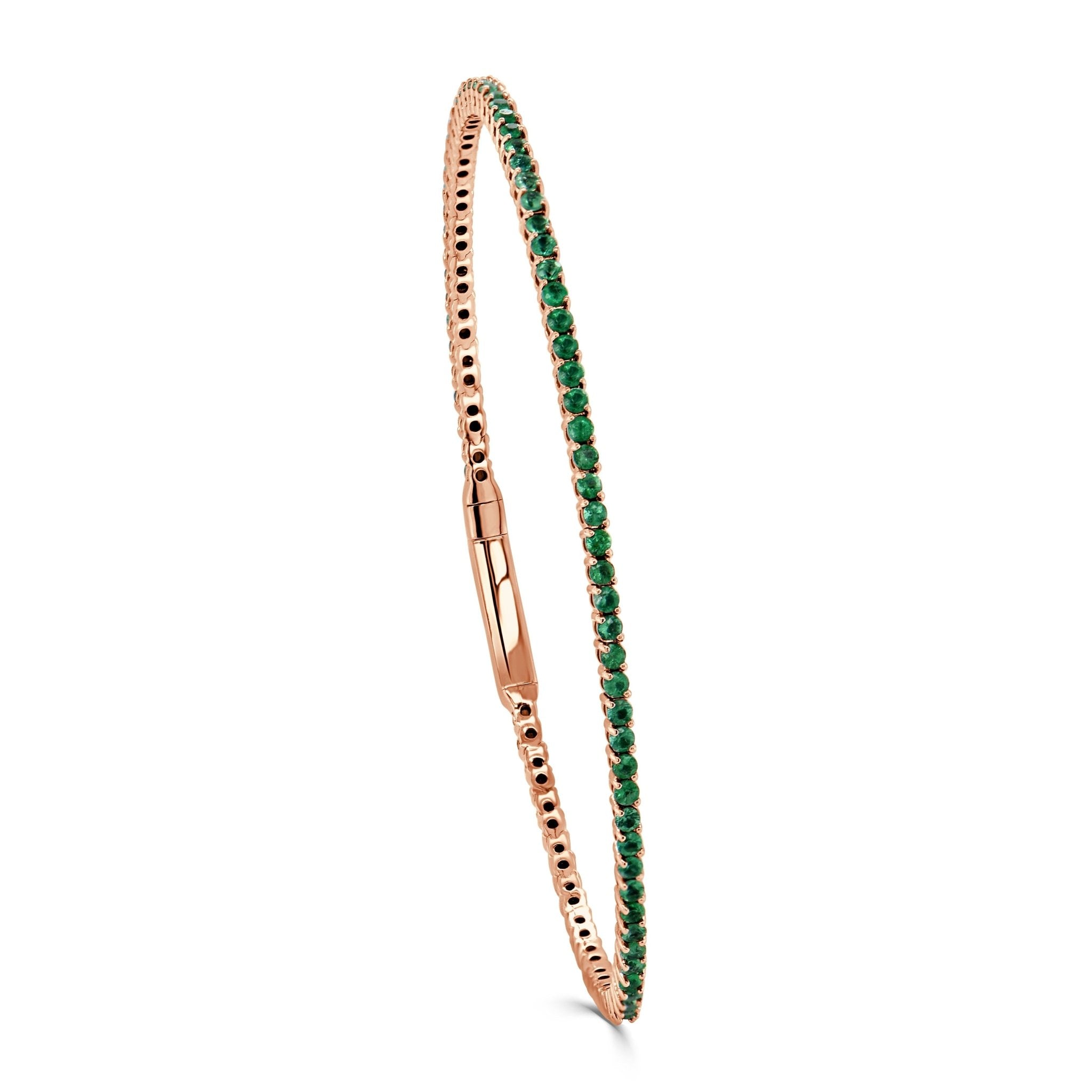 Green Emerald Flexible Eternity Bangle