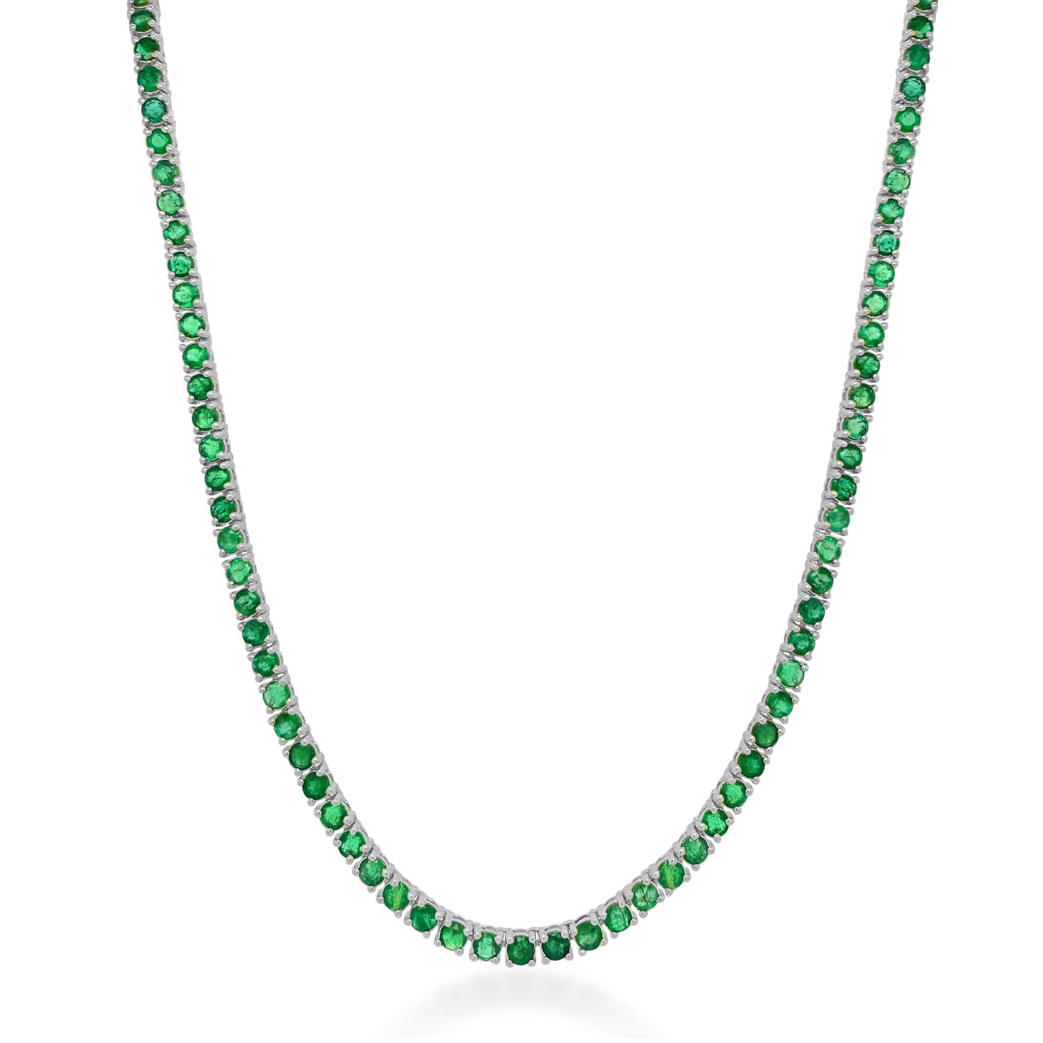 Green Emerald Tennis Necklace