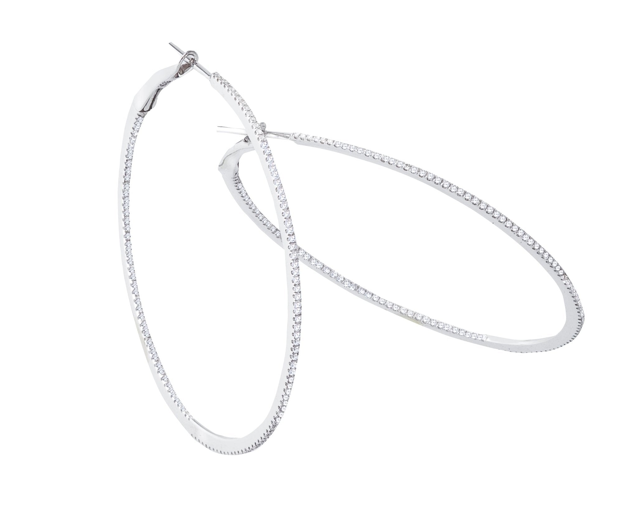 Inside - Out Thin Diamond Hoops