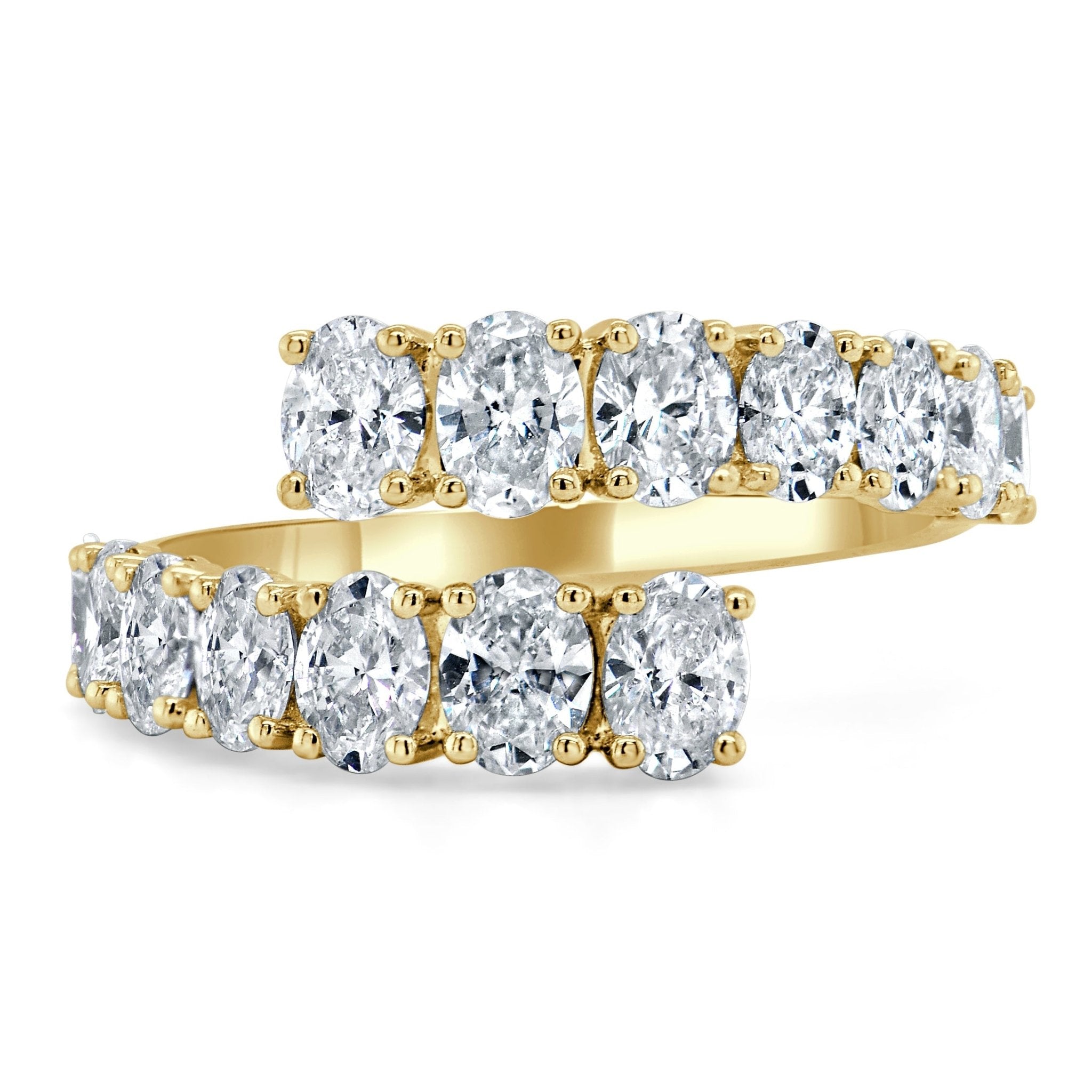 Oval Diamond Bypass Ring