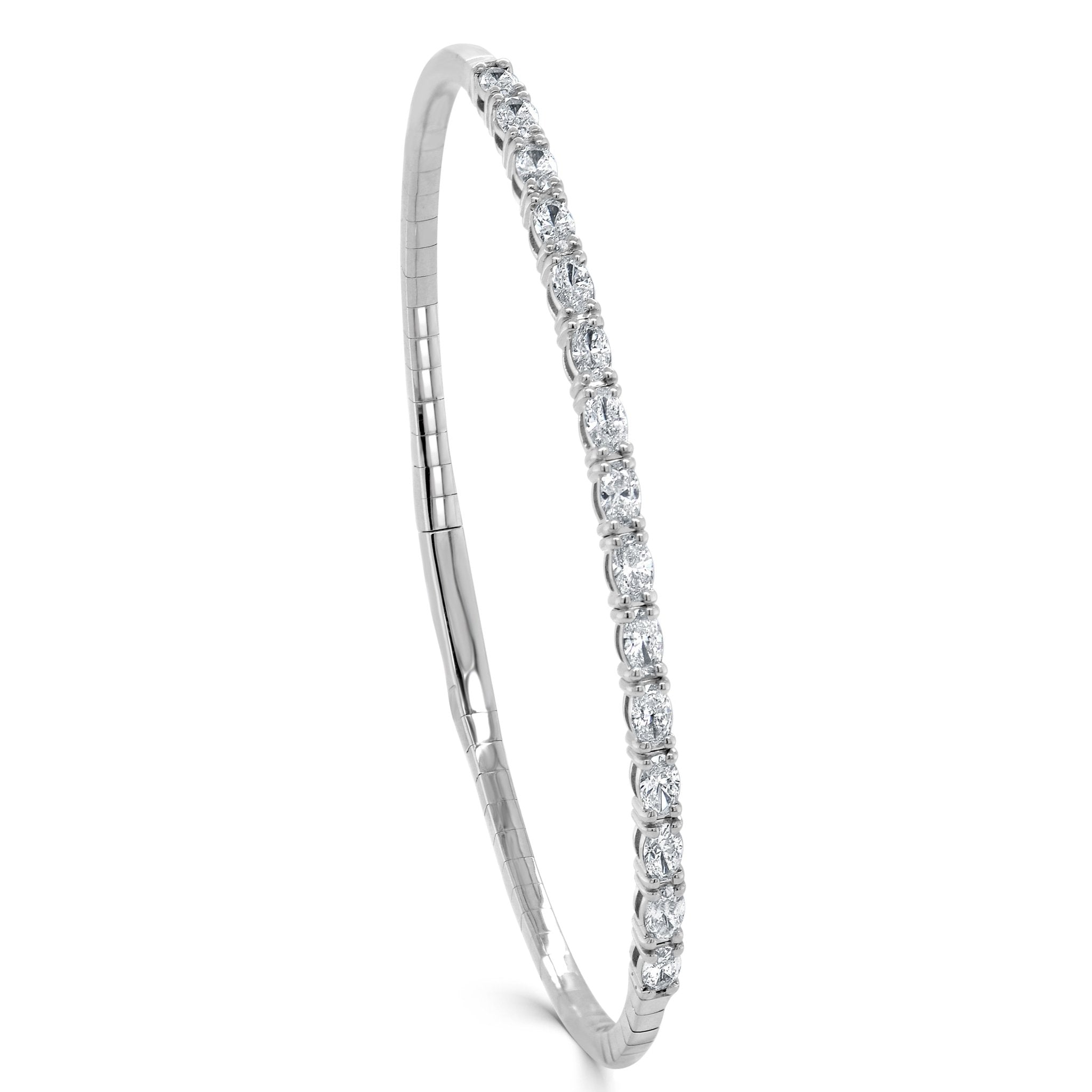 Oval Diamond Flexible Bangle