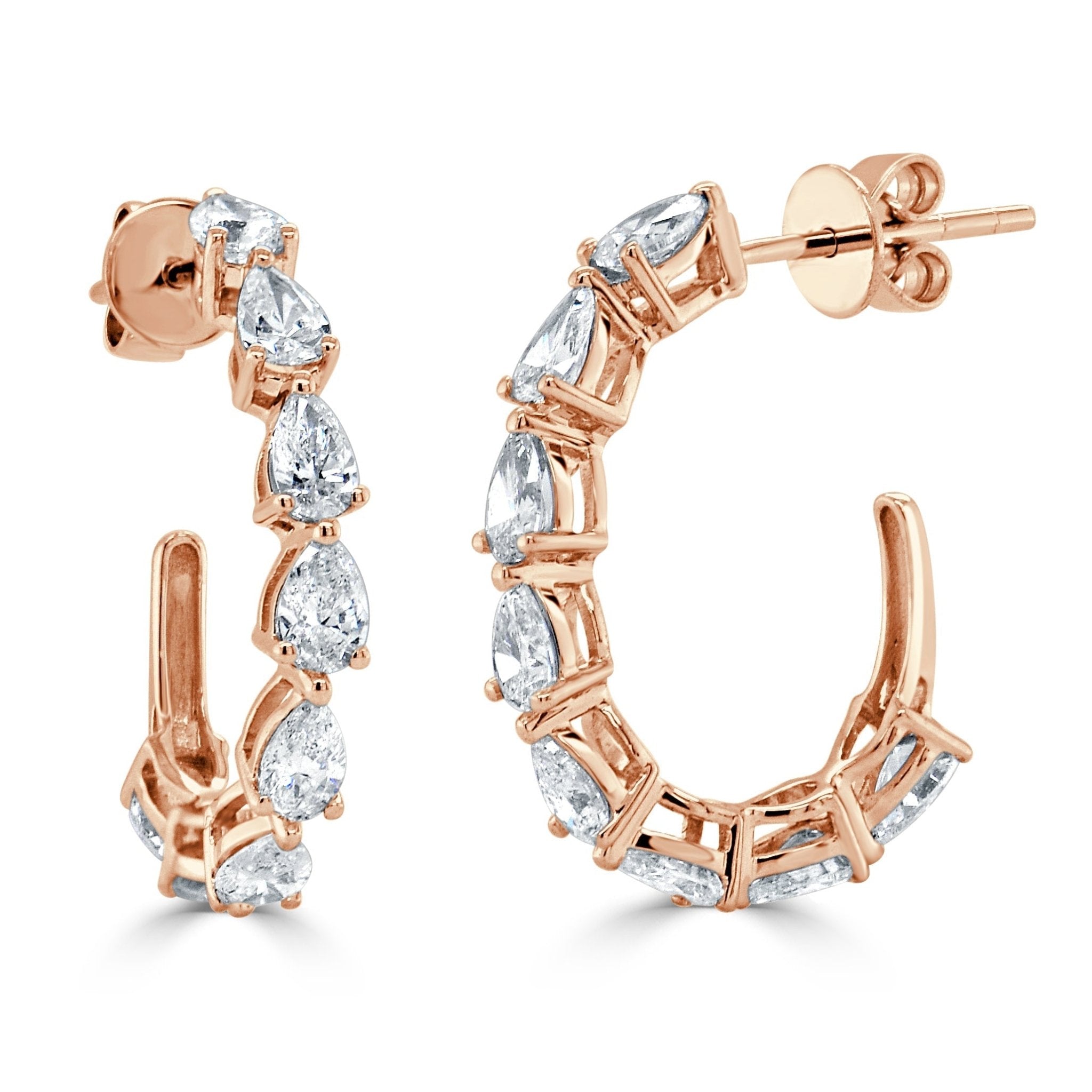 Pear - Shape Diamond Hoop Earrings