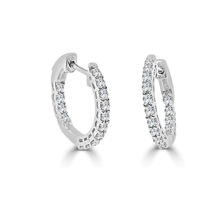 Petite Diamond Hoop Earrings