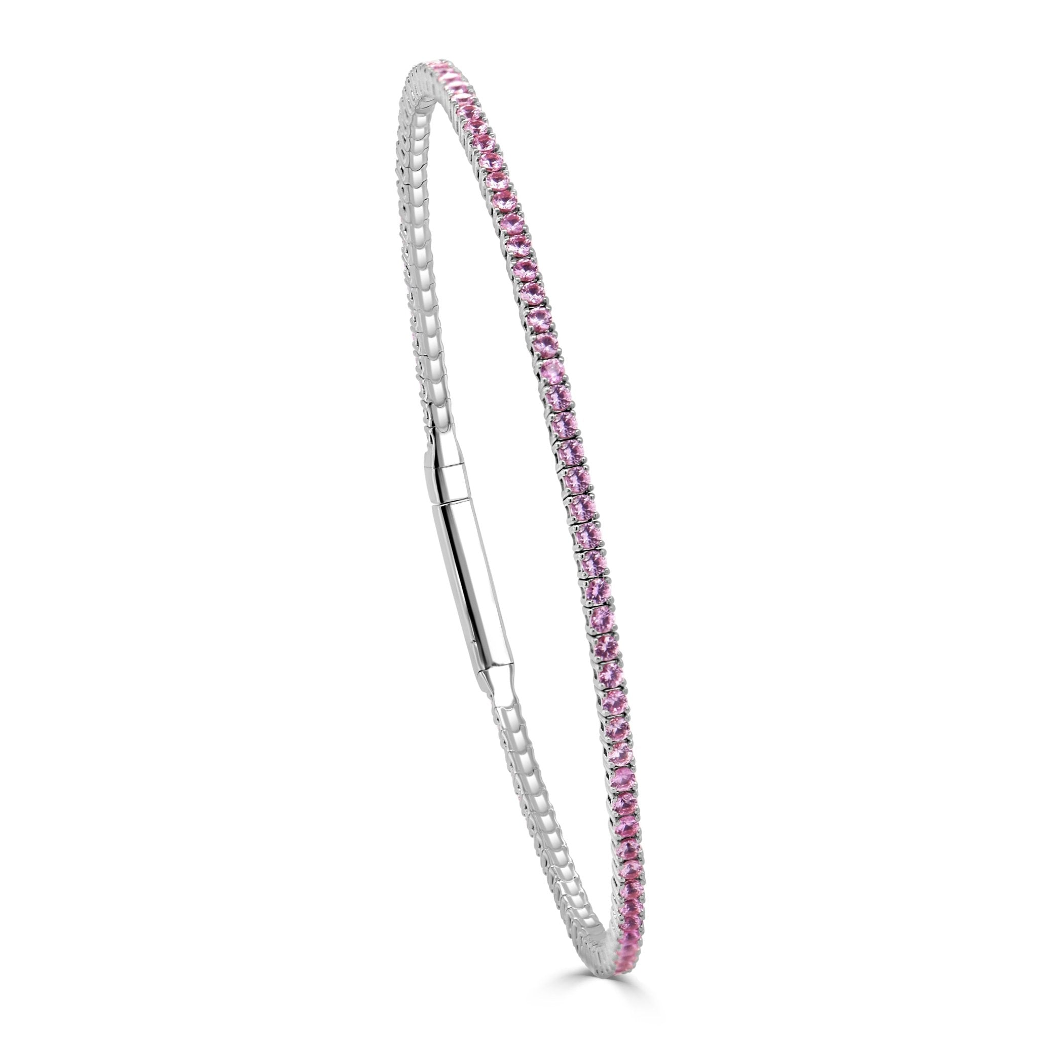 Pink Sapphire Flexible Eternity Bangle