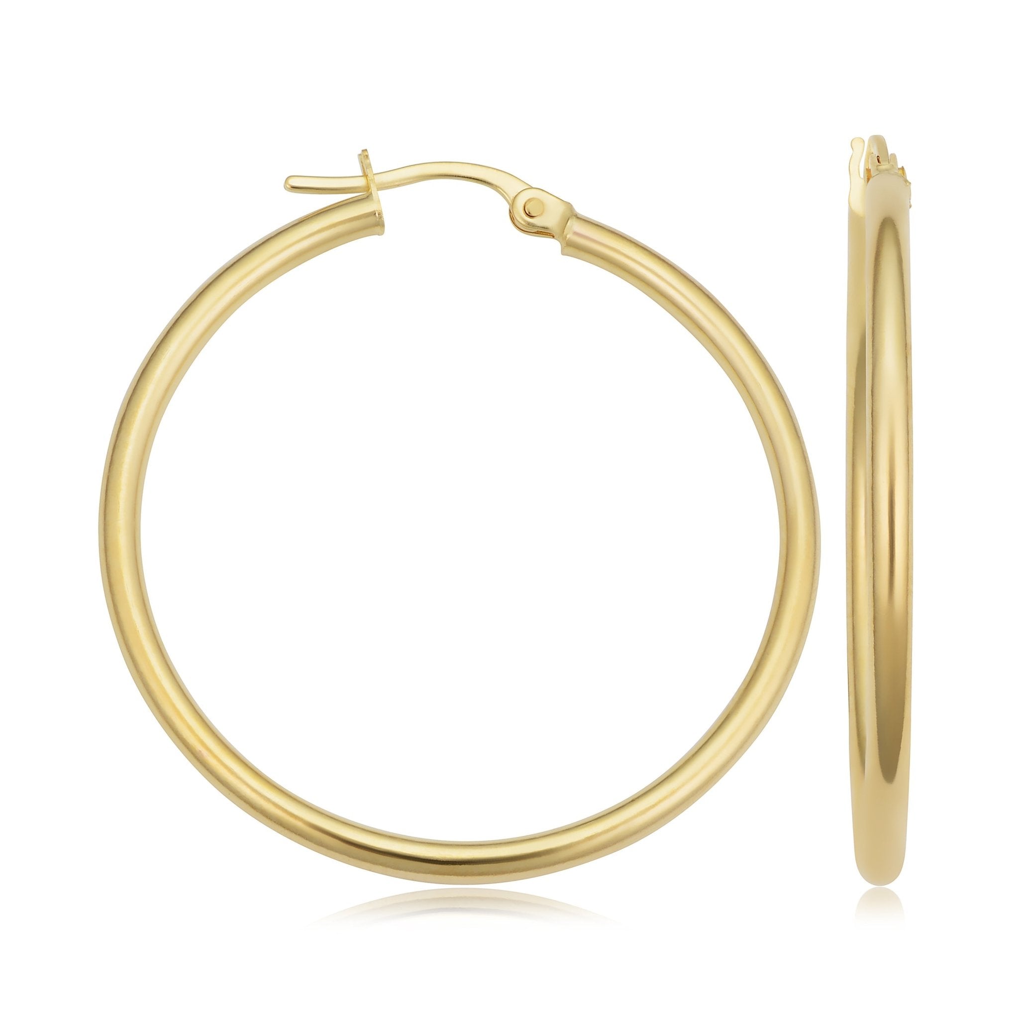 Polished Tube Hoop Earrings