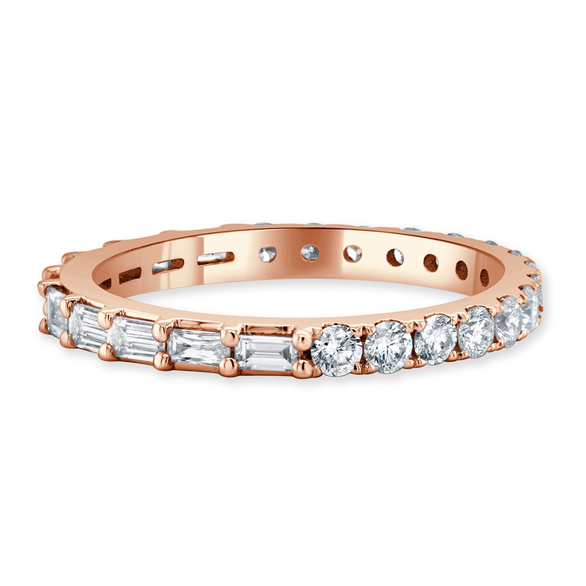 Round Baguette Diamond Band