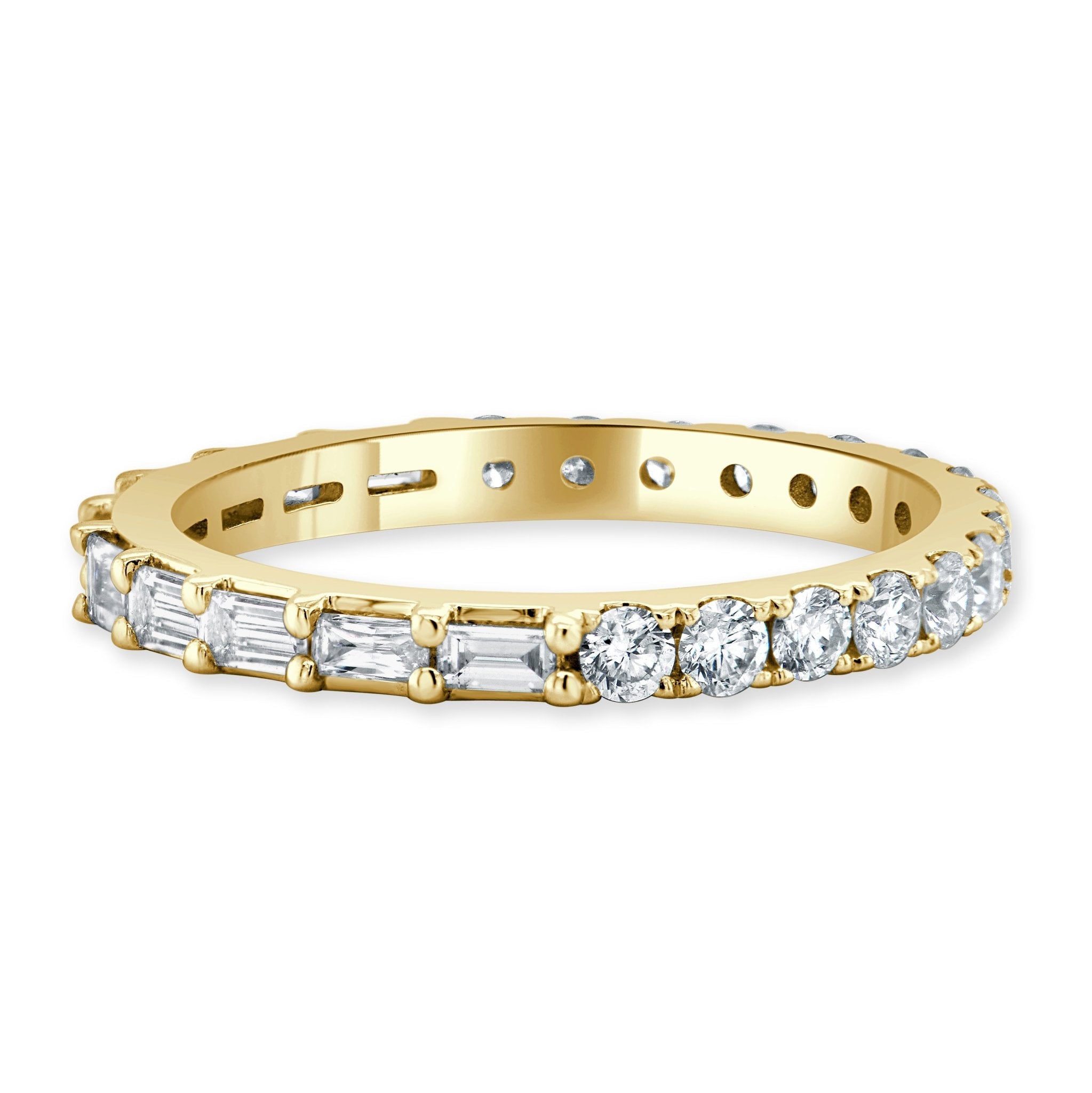 Round Baguette Diamond Band