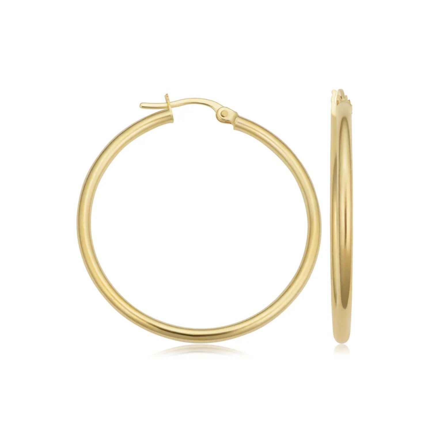Polished Tube Hoop Earrings