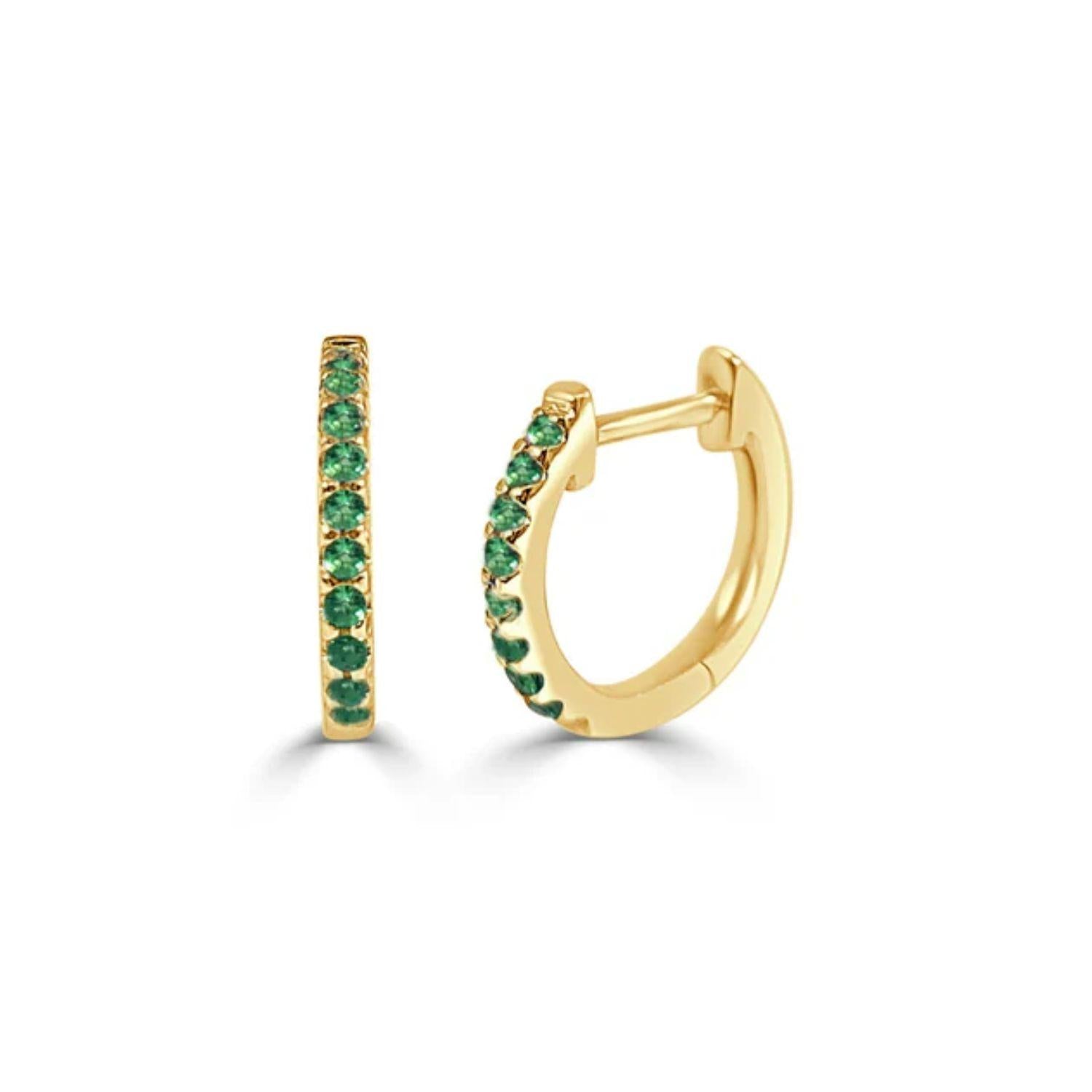 Emerald Huggie Earrings