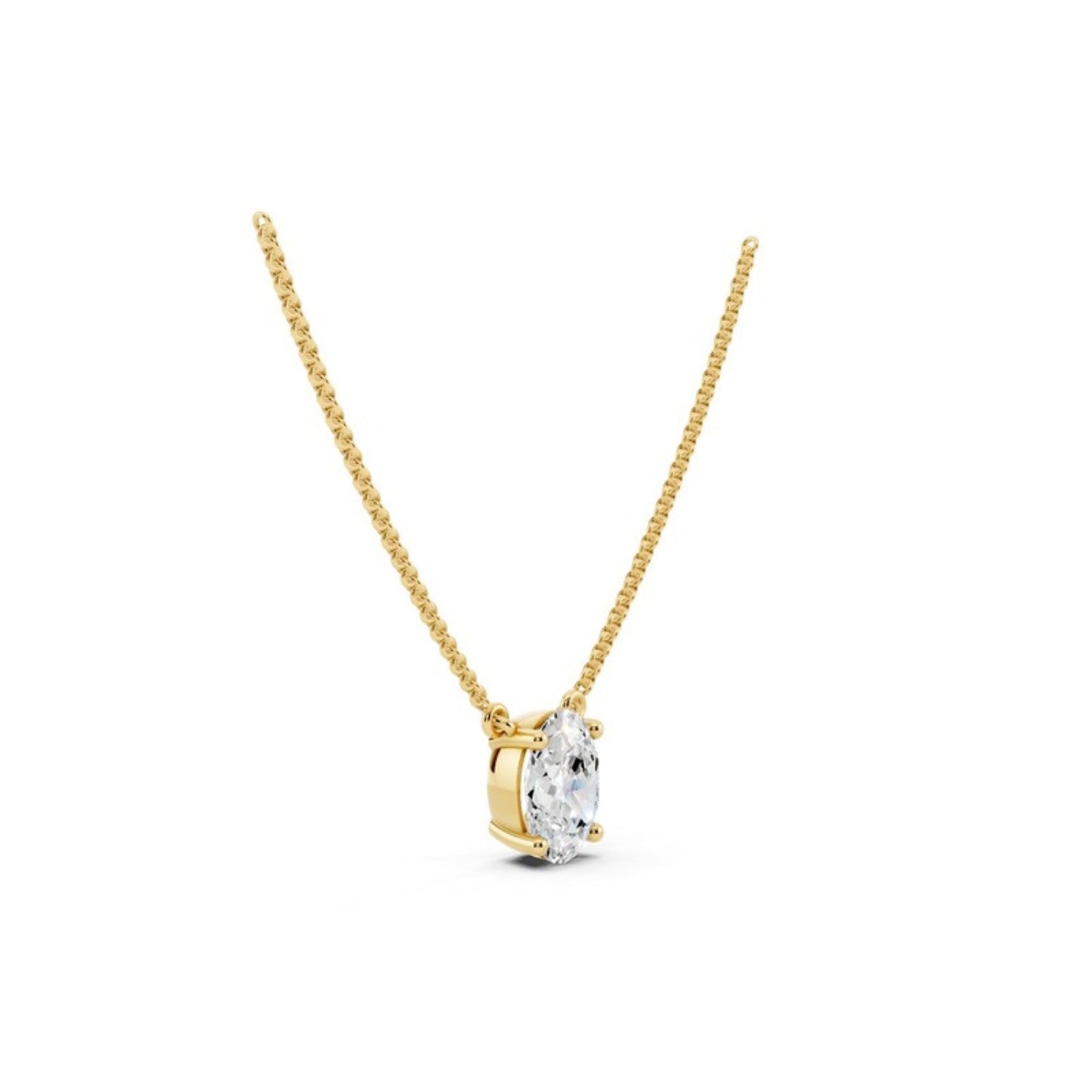 1/2 Carat Oval Diamond Pendant Necklace, detail view 2