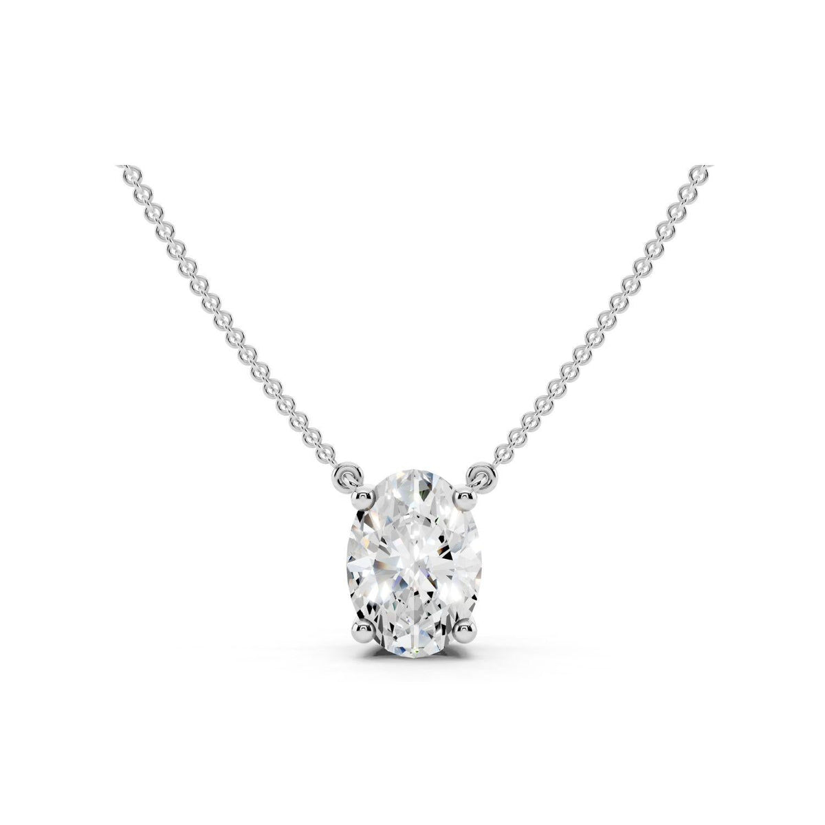 1 Carat Oval Diamond Pendant Necklace