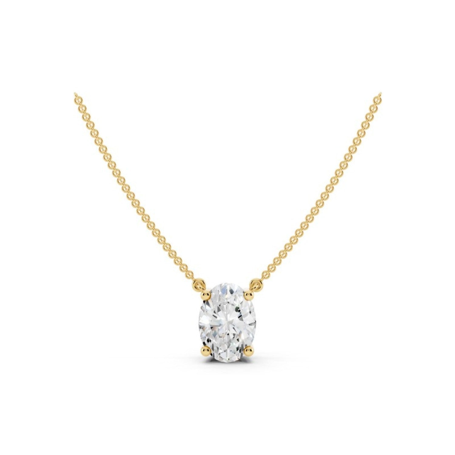1 Carat Oval Diamond Pendant Necklace