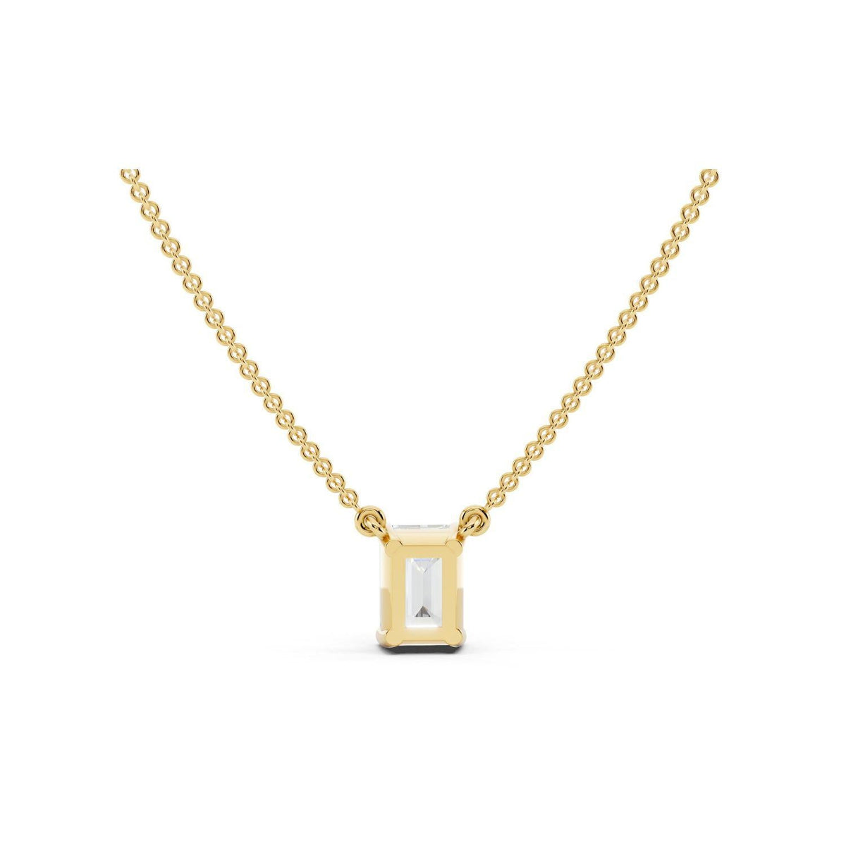 1/2 Carat Emerald Cut Diamond Pendant Necklace