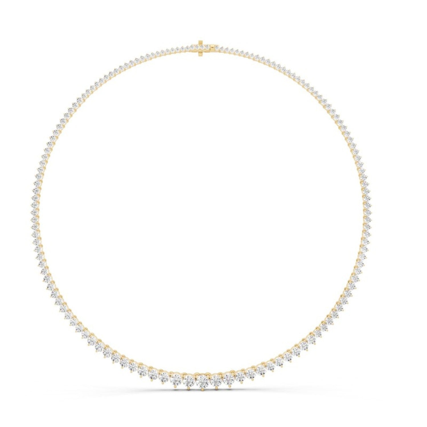 12 Carat Graduated Diamond Tennis Necklace in 14K white gold