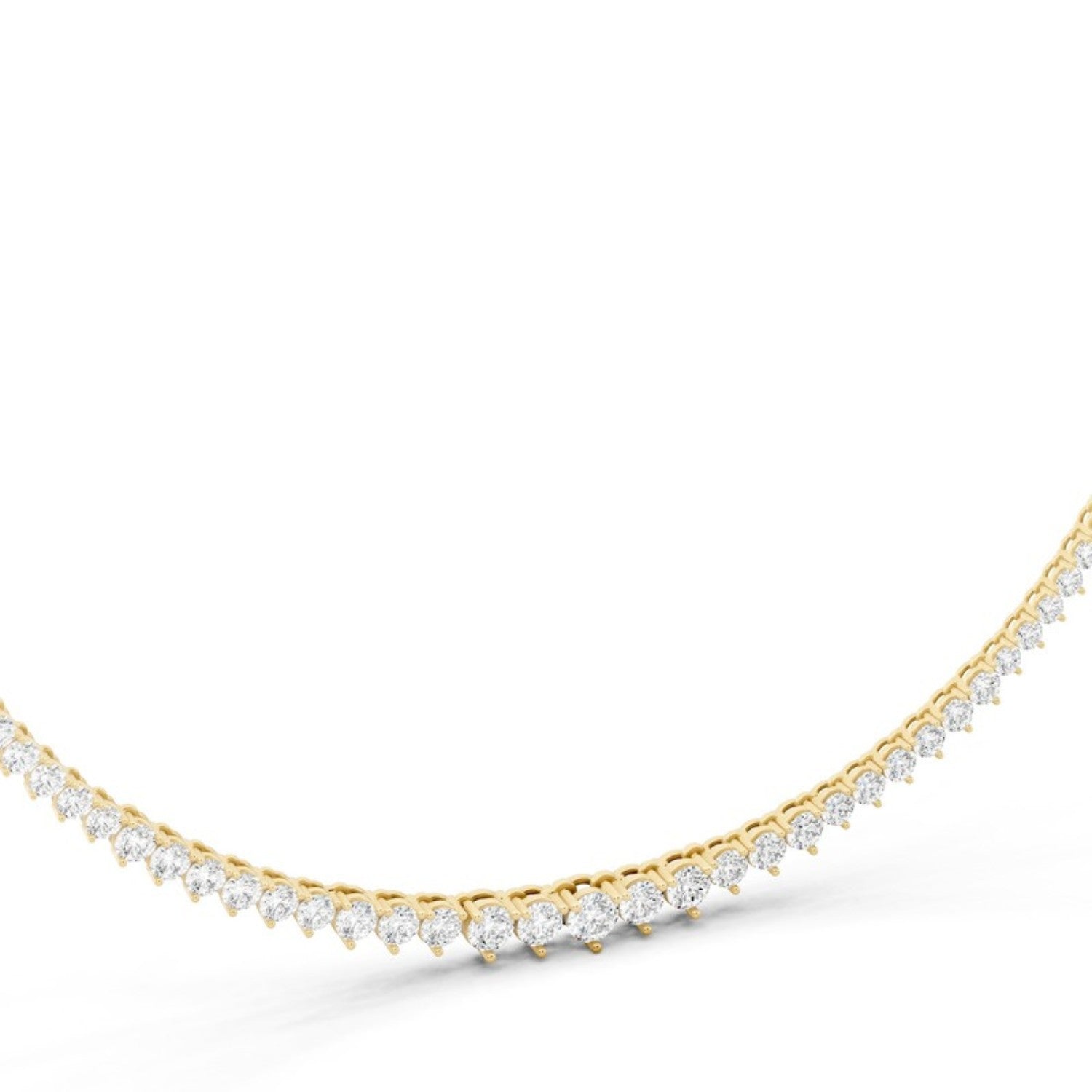 12 Carat Graduated Diamond Tennis Necklace, detail view 1