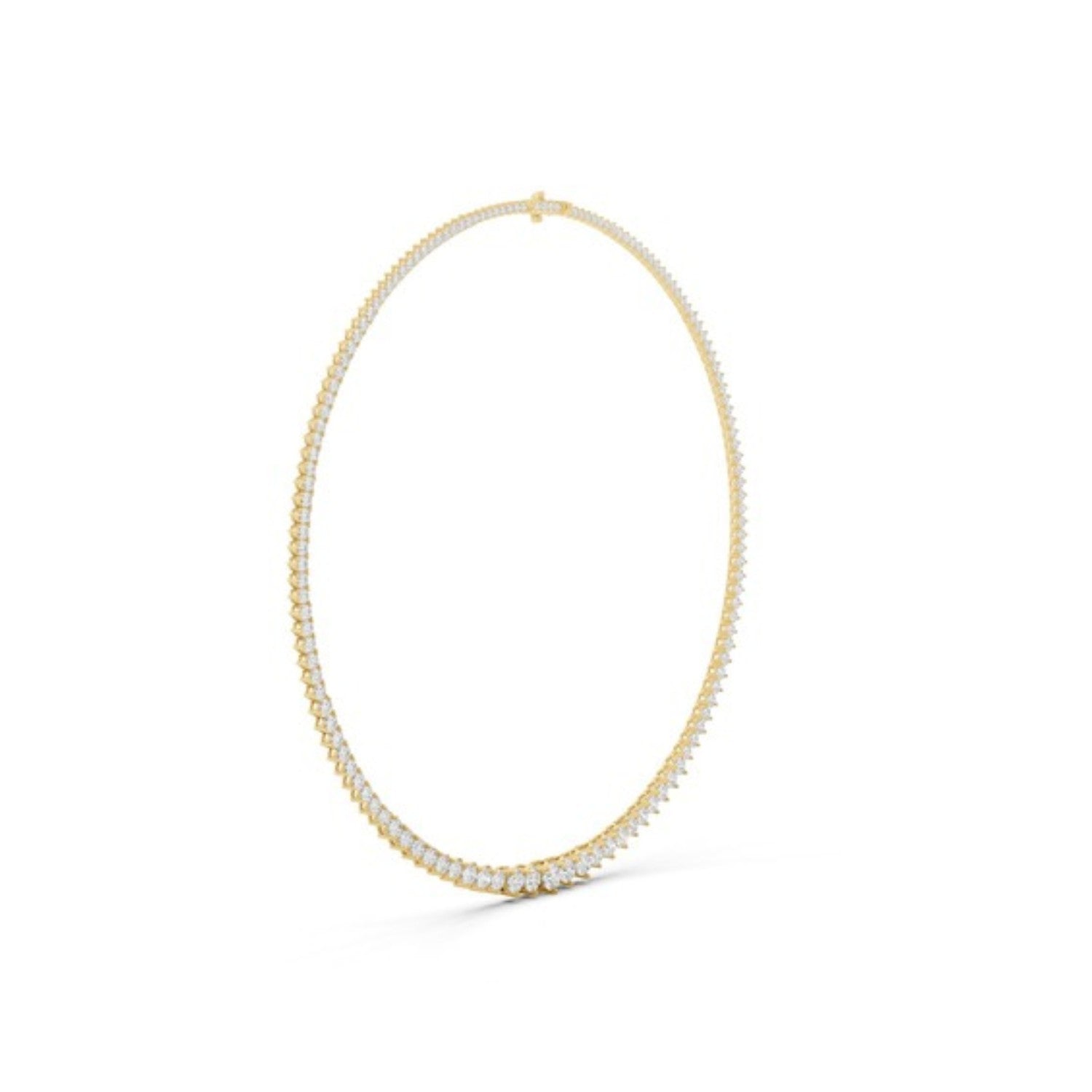 12 Carat Graduated Diamond Tennis Necklace, detail view 2