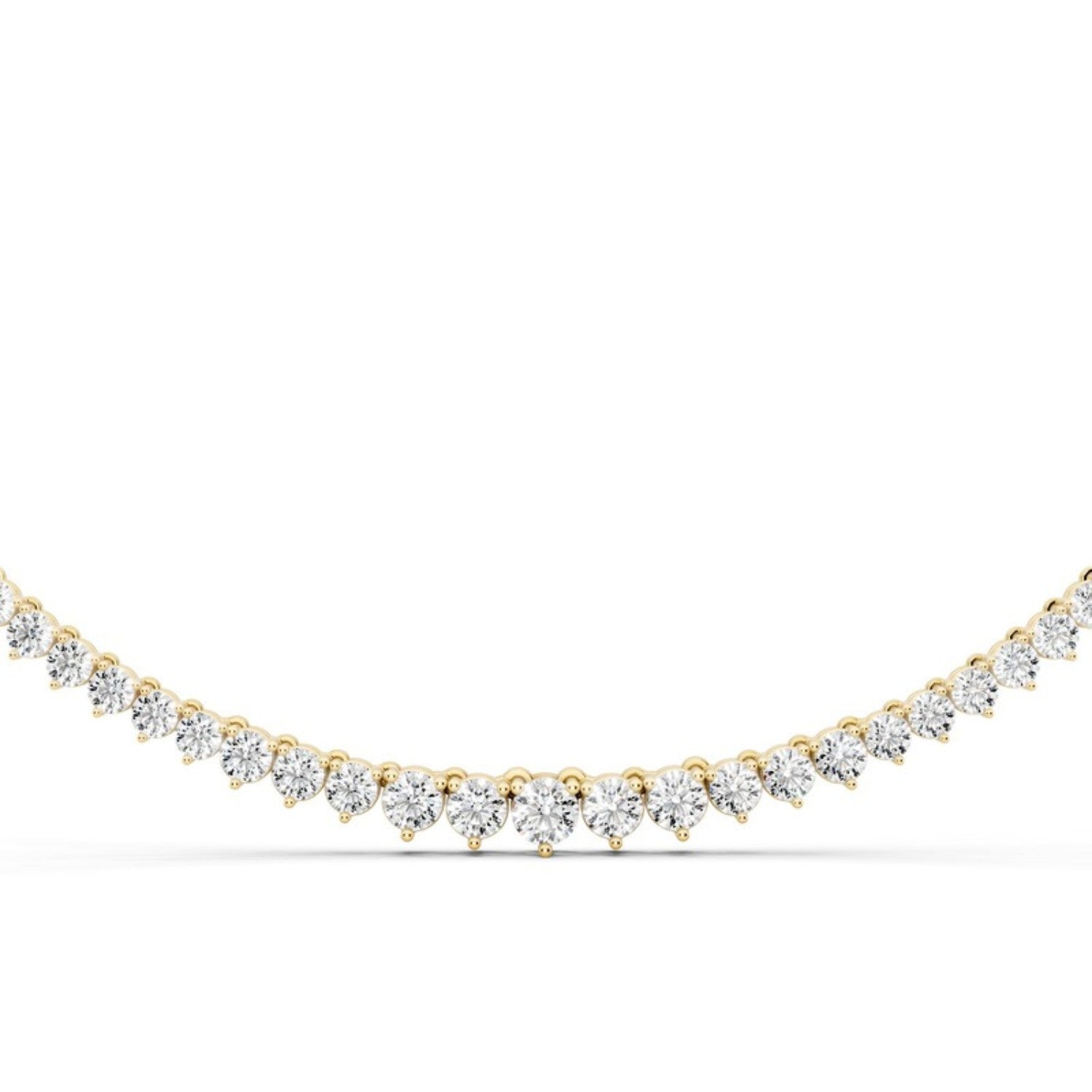 12 Carat Graduated Diamond Tennis Necklace, detail view 3