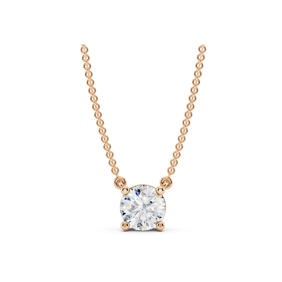 1/2 Carat Round Diamond Solitaire Necklace