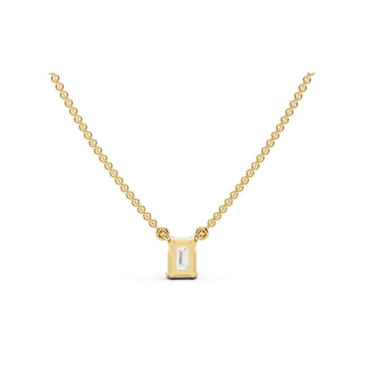 1/4 Carat Emerald Cut Diamond Pendant Necklace