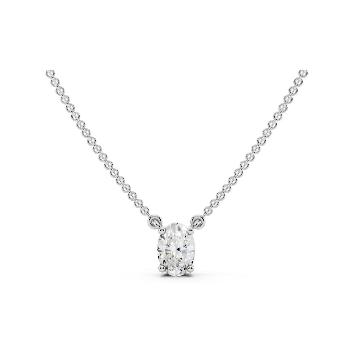 1/4 Carat Oval Diamond Pendant Necklace