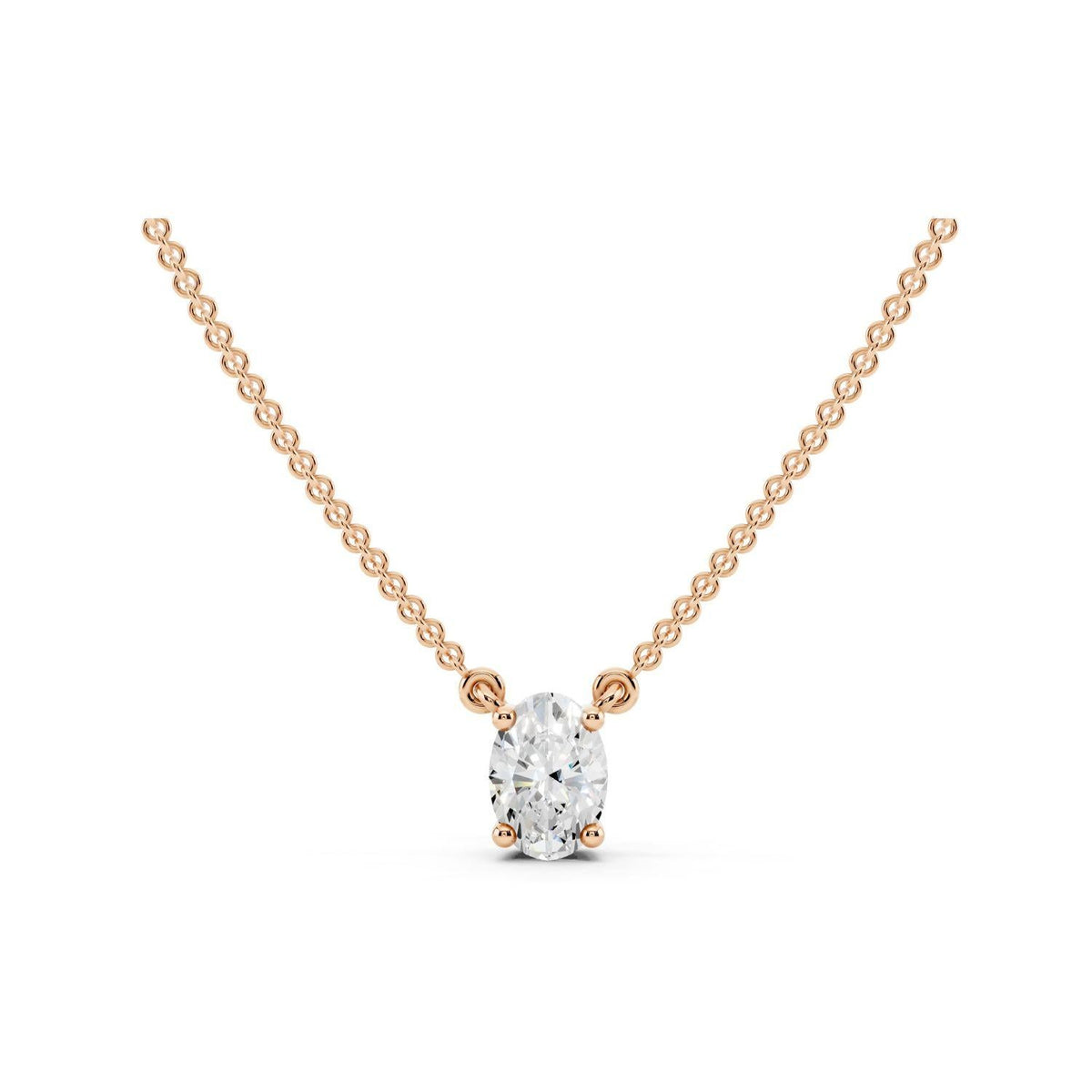 1/4 Carat Oval Diamond Pendant Necklace