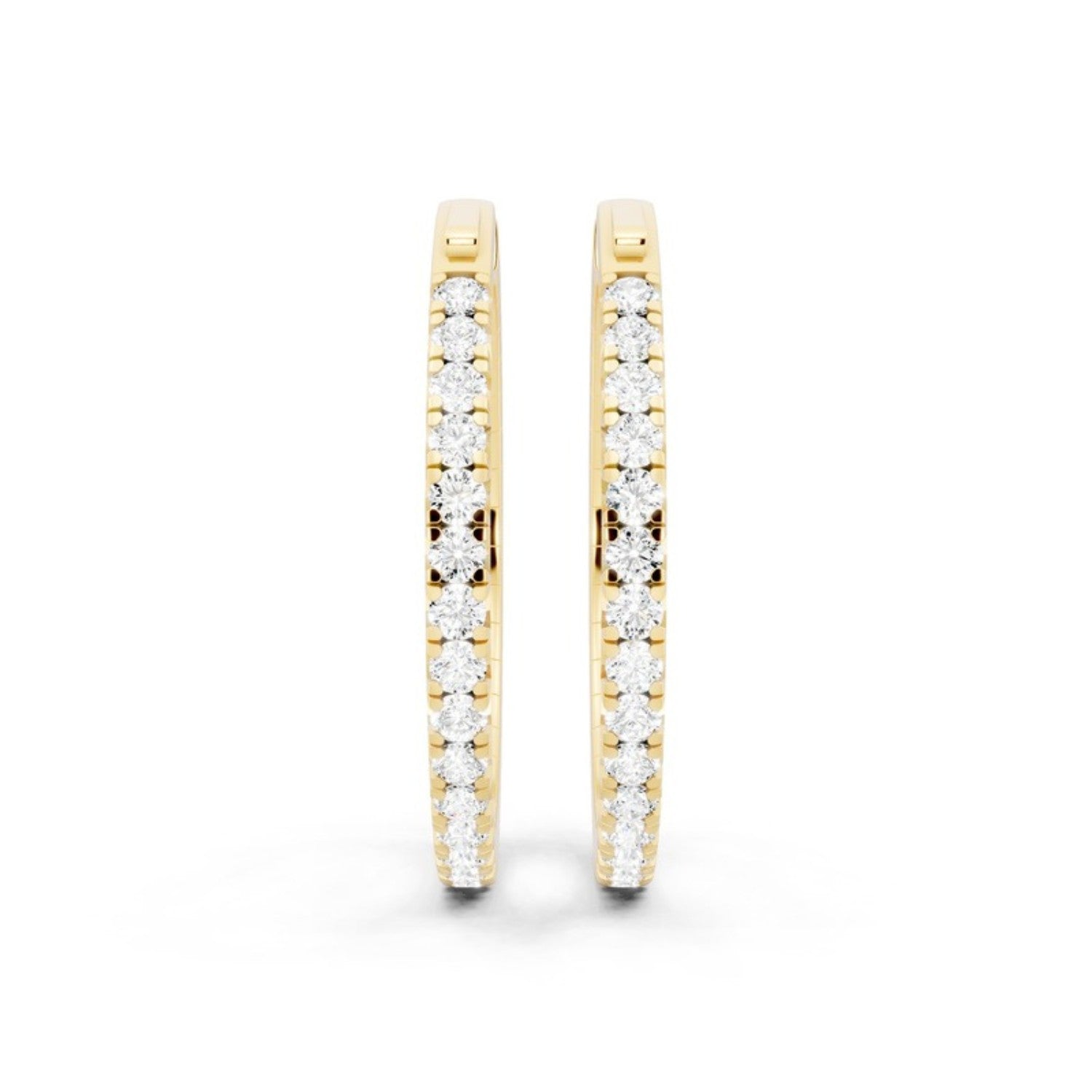 2 Carat Lab Grown Diamond Hoop Earrings, detail view 2