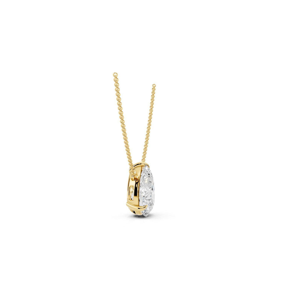 2 Carat Pear Solitaire Diamond Necklace