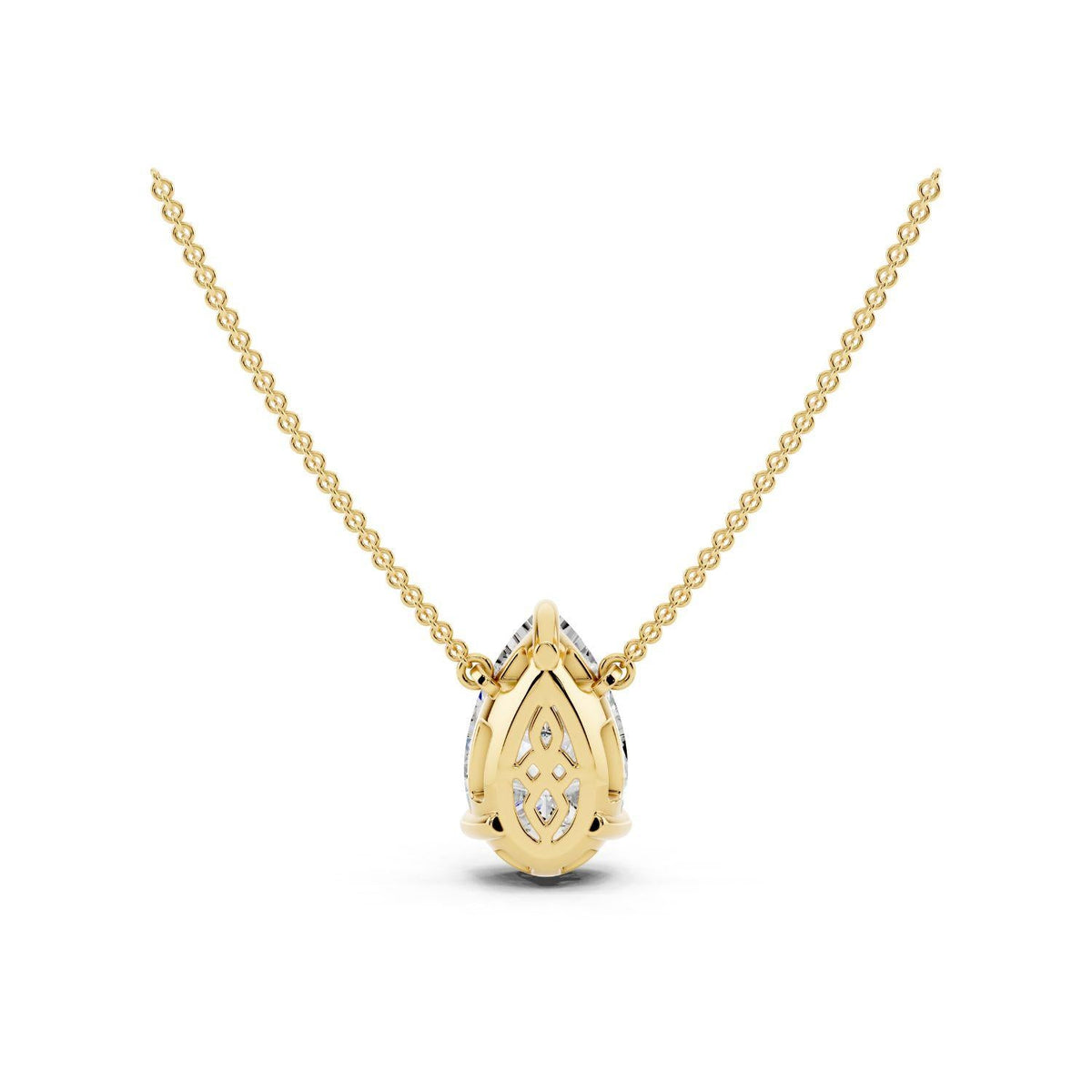 2 Carat Pear Solitaire Diamond Necklace