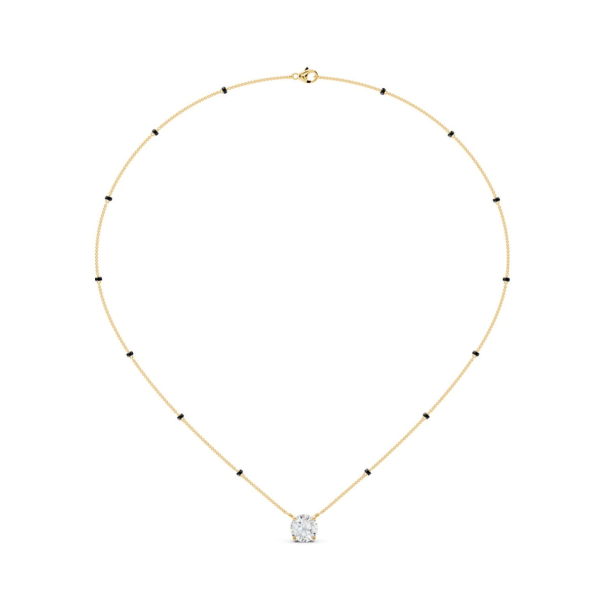 2 Carat Round Solitaire Mangalsutra