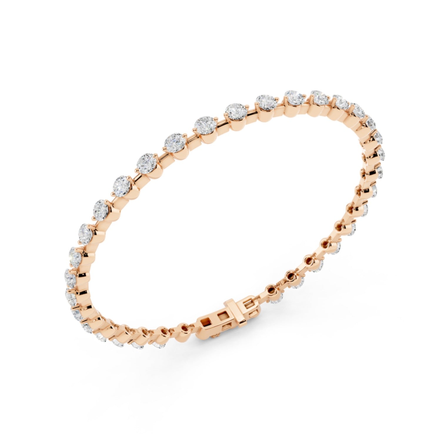 2 Carat Spaced Diamond Tennis Bracelet in 14K rose gold