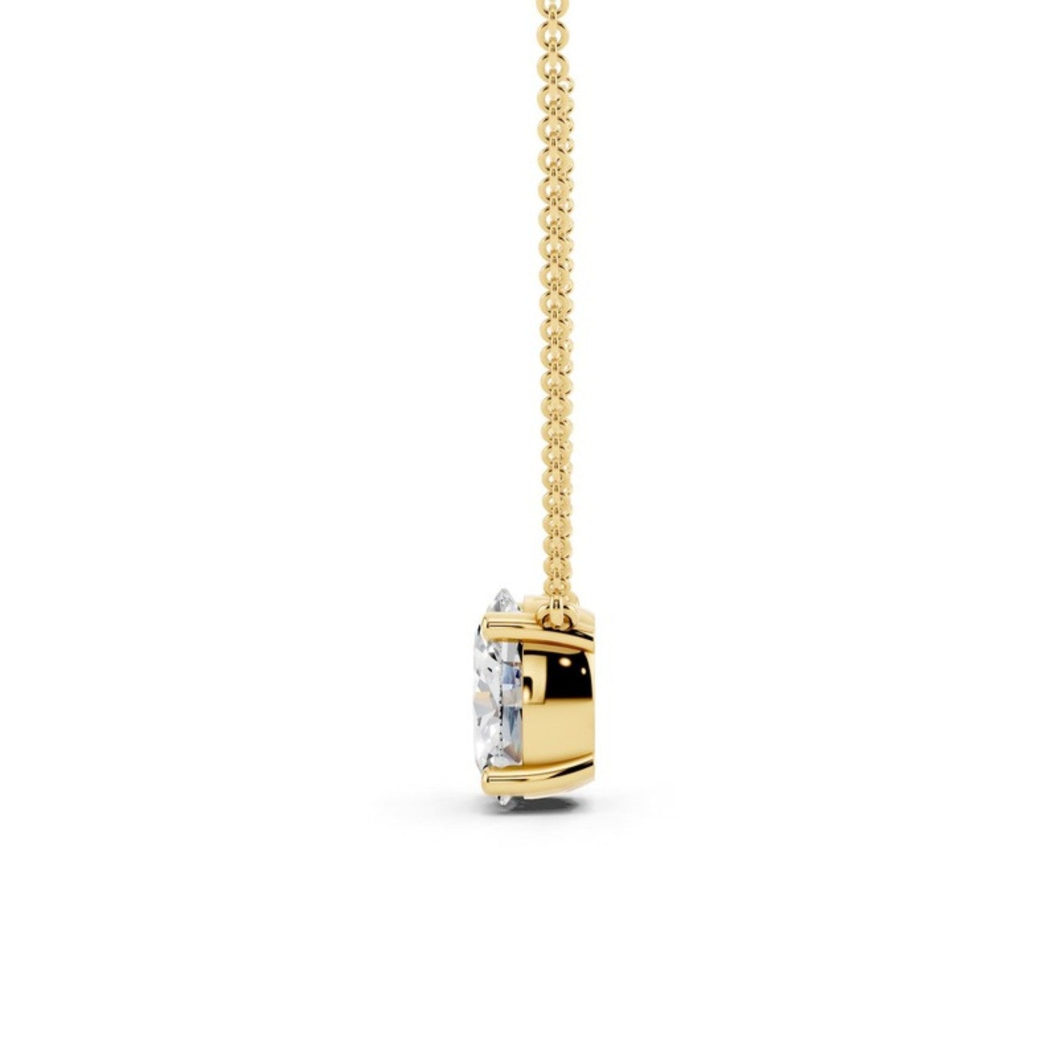 3/4 Carat Oval Diamond Pendant Necklace, detail view 3