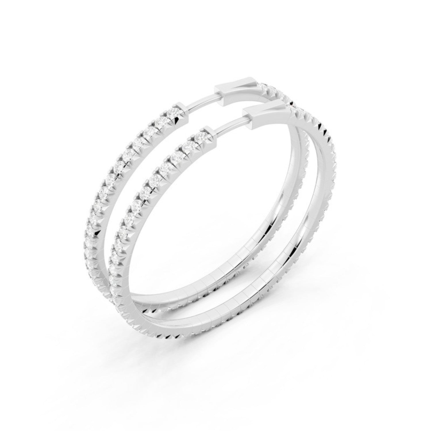 3 Carat Lab Grown Diamond Hoop Earrings in 14K white gold