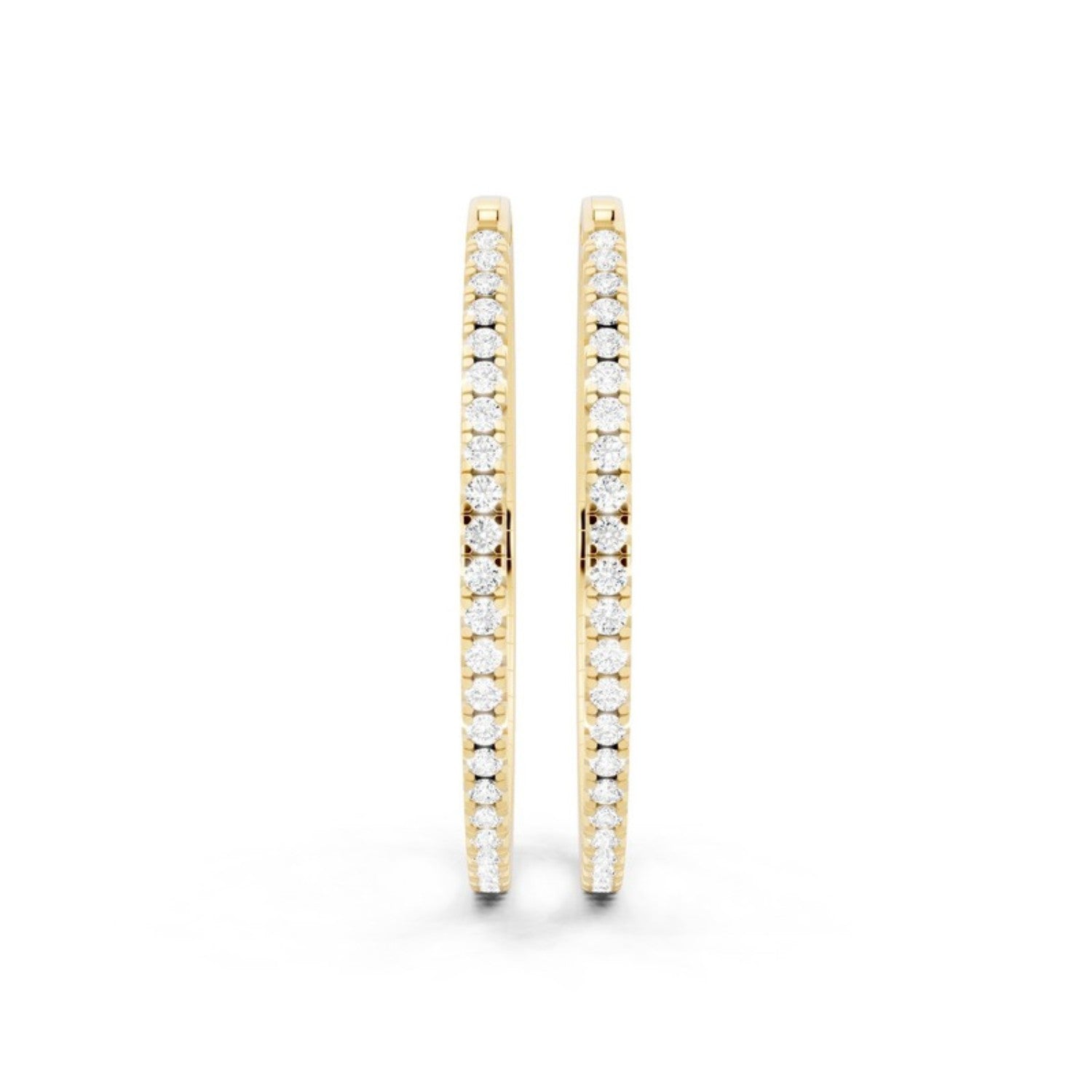 3 Carat Lab Grown Diamond Hoop Earrings, detail view 2