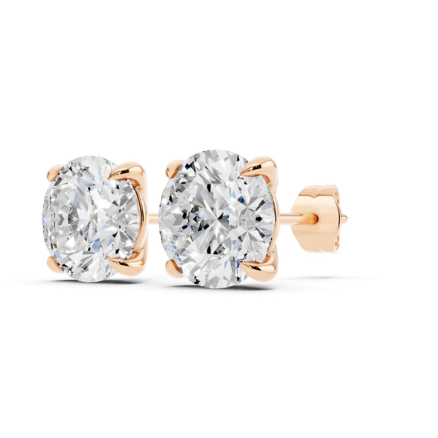 3 Carat Lab Grown Diamond Stud Earrings, detail view 3