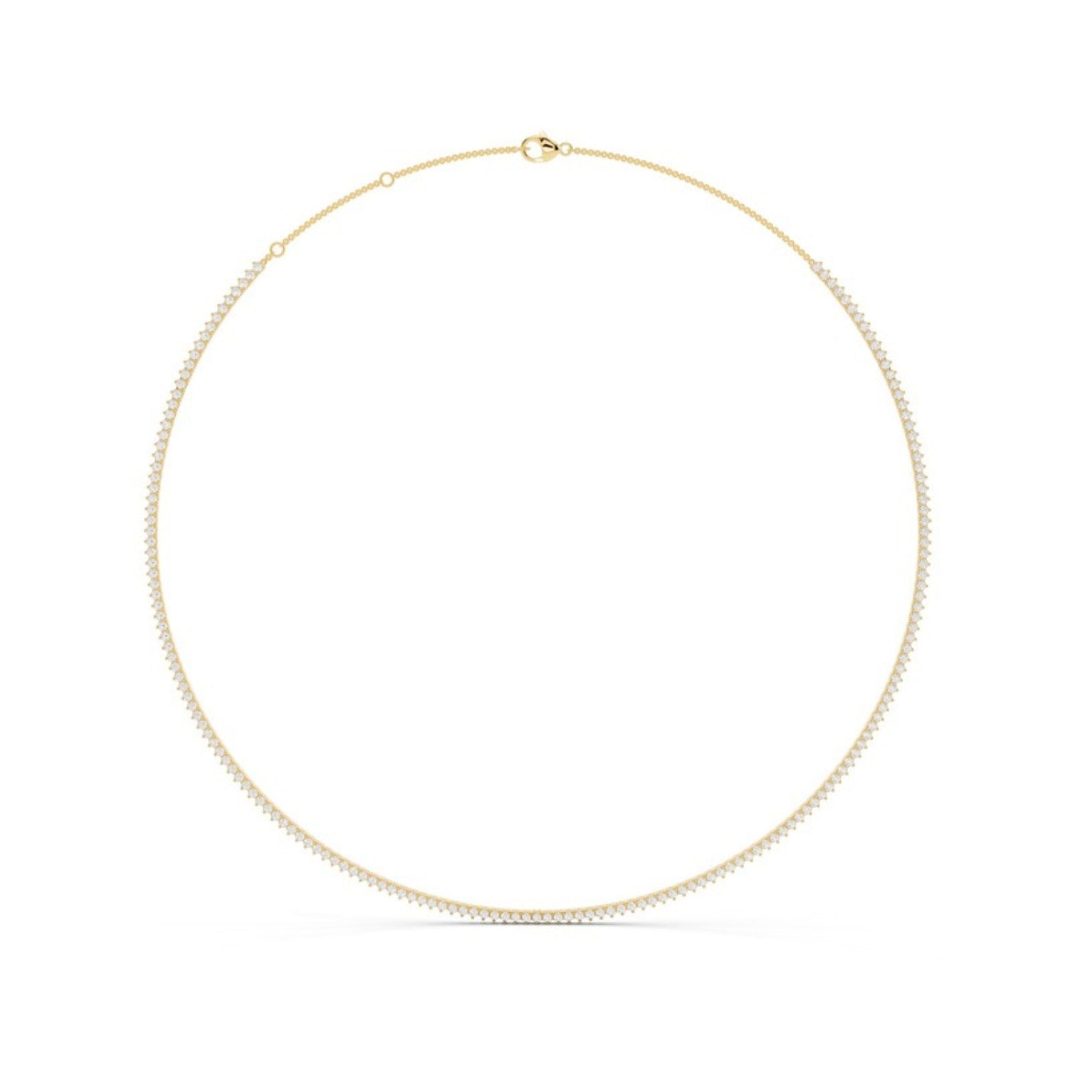 3 Carat Lab Grown Diamond Tennis Necklace in 14K yellow gold by Seema Fine Jewelry