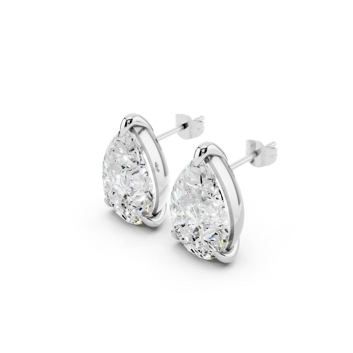 3 Carat Pear Diamond Stud Earrings