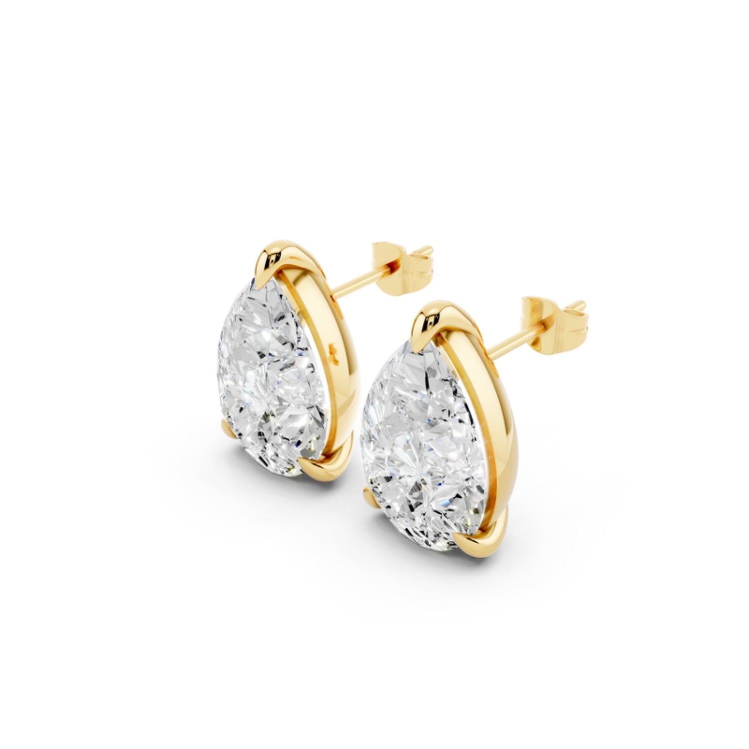 3 Carat Pear Diamond Stud Earrings