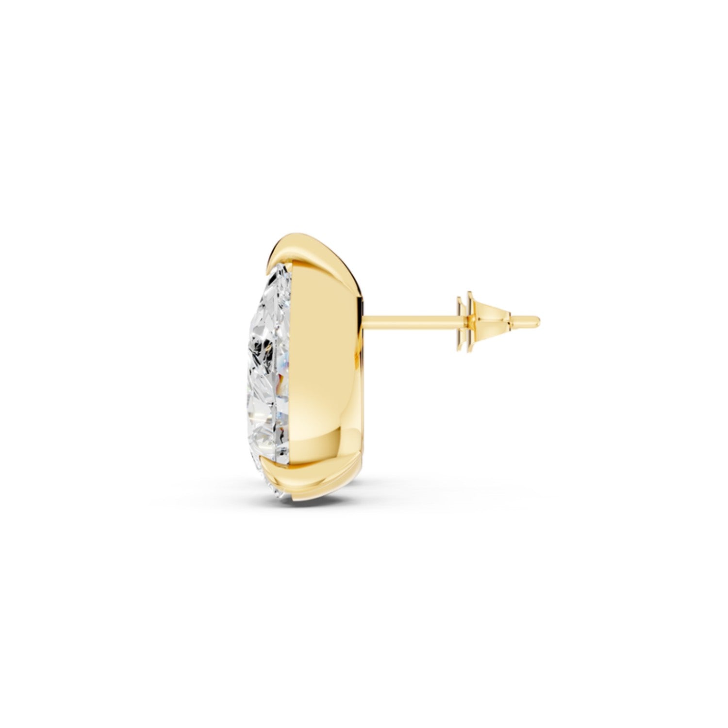 3 Carat Pear Diamond Stud Earrings, detail view 2