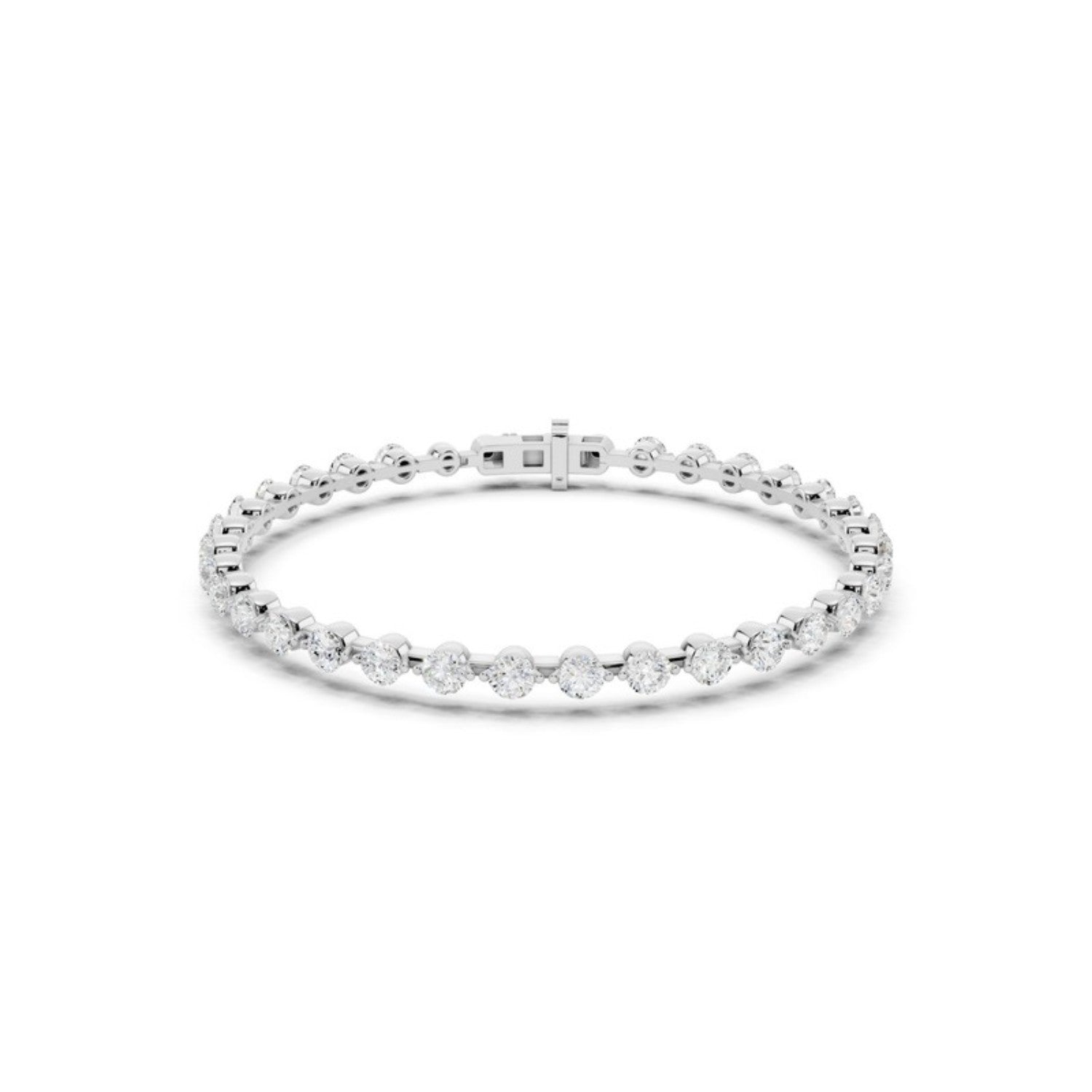 3 Carat Spaced Diamond Tennis Bracelet in 14K white gold