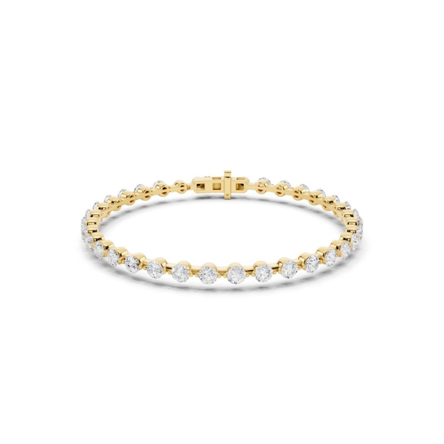 3 Carat Spaced Diamond Tennis Bracelet in 14K yellow gold by Seema Fine Jewelry