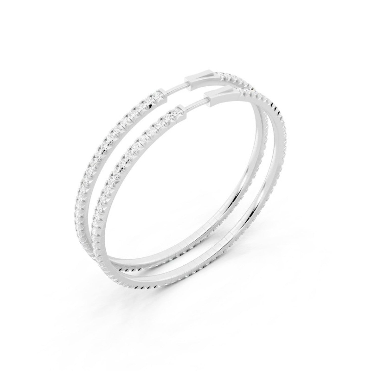 4 Carat Lab Grown Diamond Hoop Earrings in 14K white gold