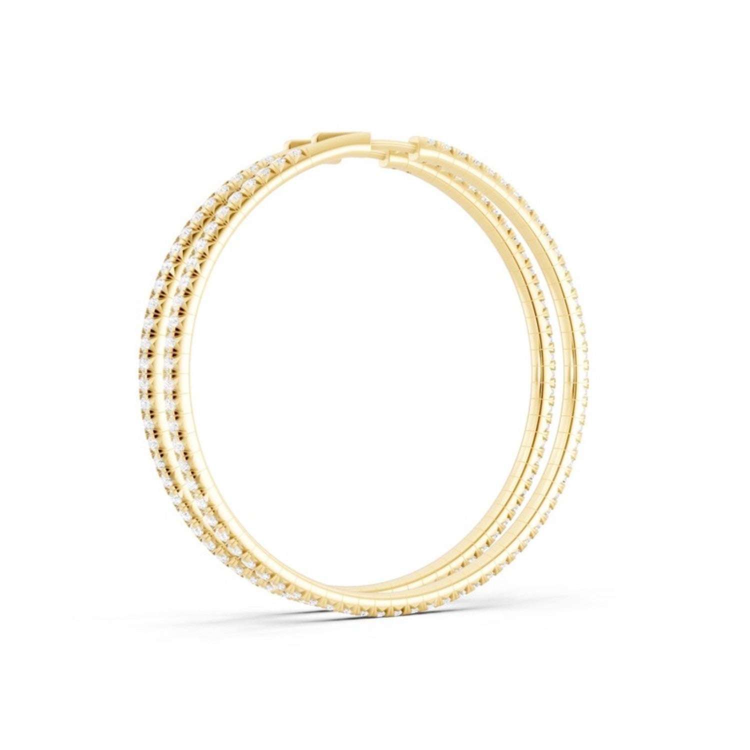 4 Carat Lab Grown Diamond Hoop Earrings, detail view 2