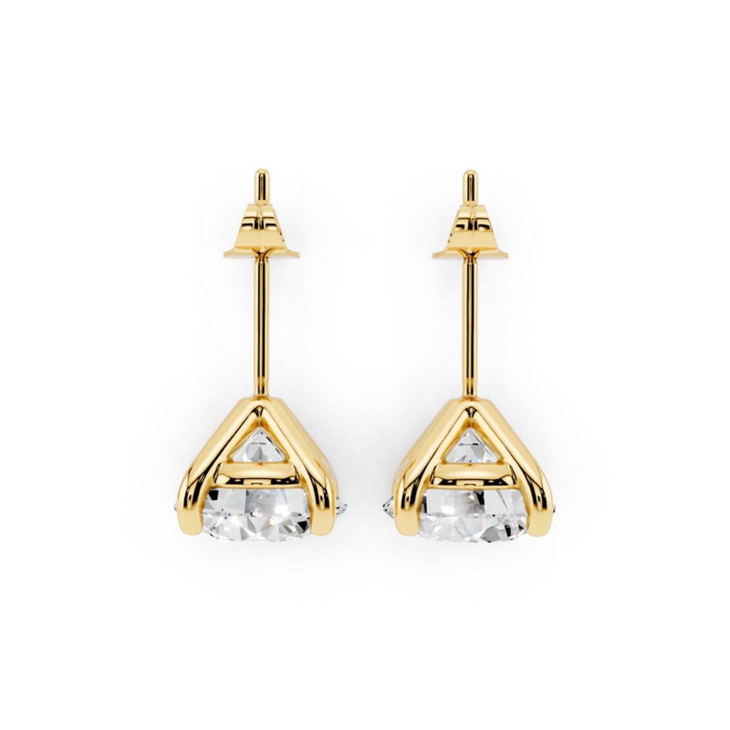 4 Carat Lab Grown Diamond Stud Earrings, detail view 1