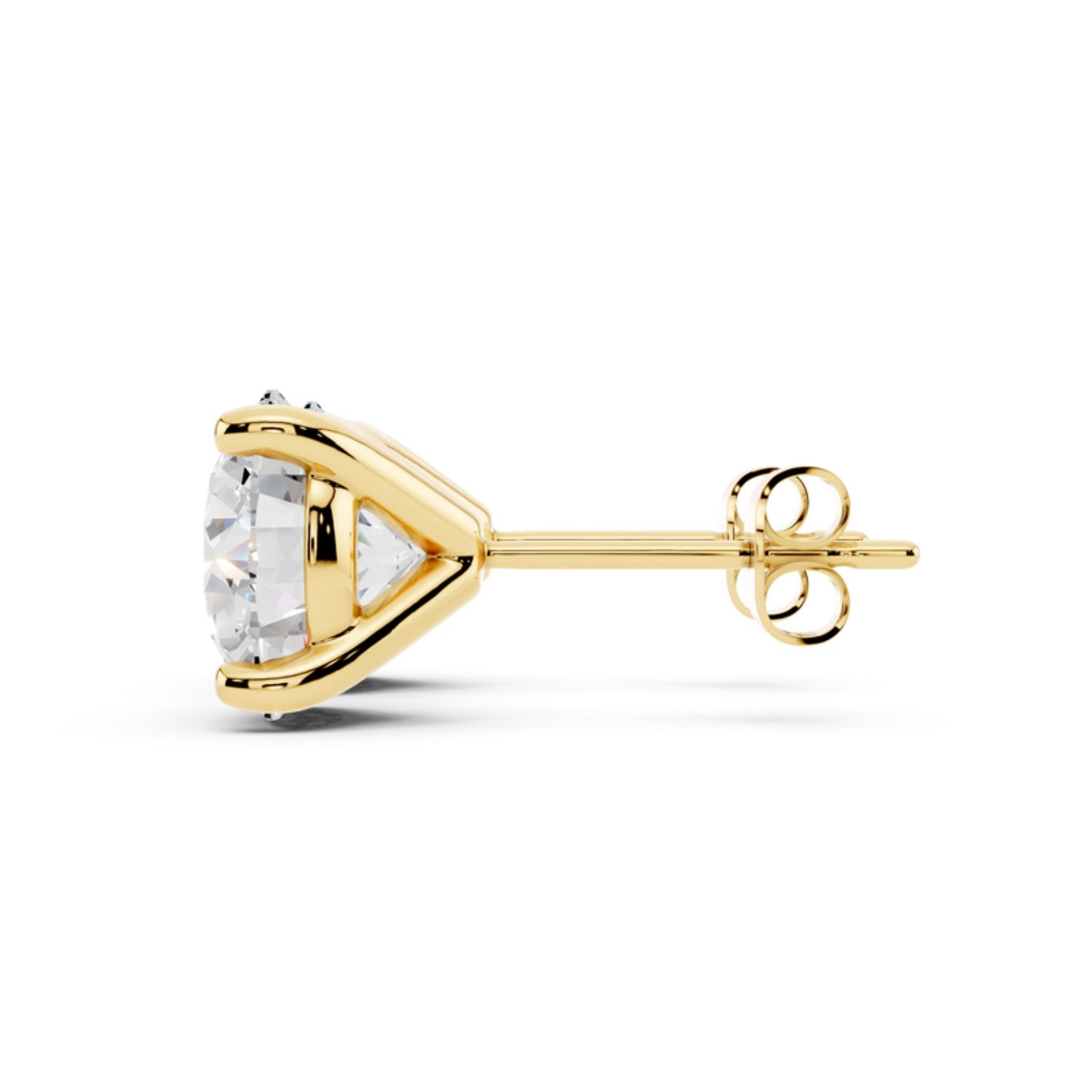4 Carat Lab Grown Diamond Stud Earrings, detail view 2