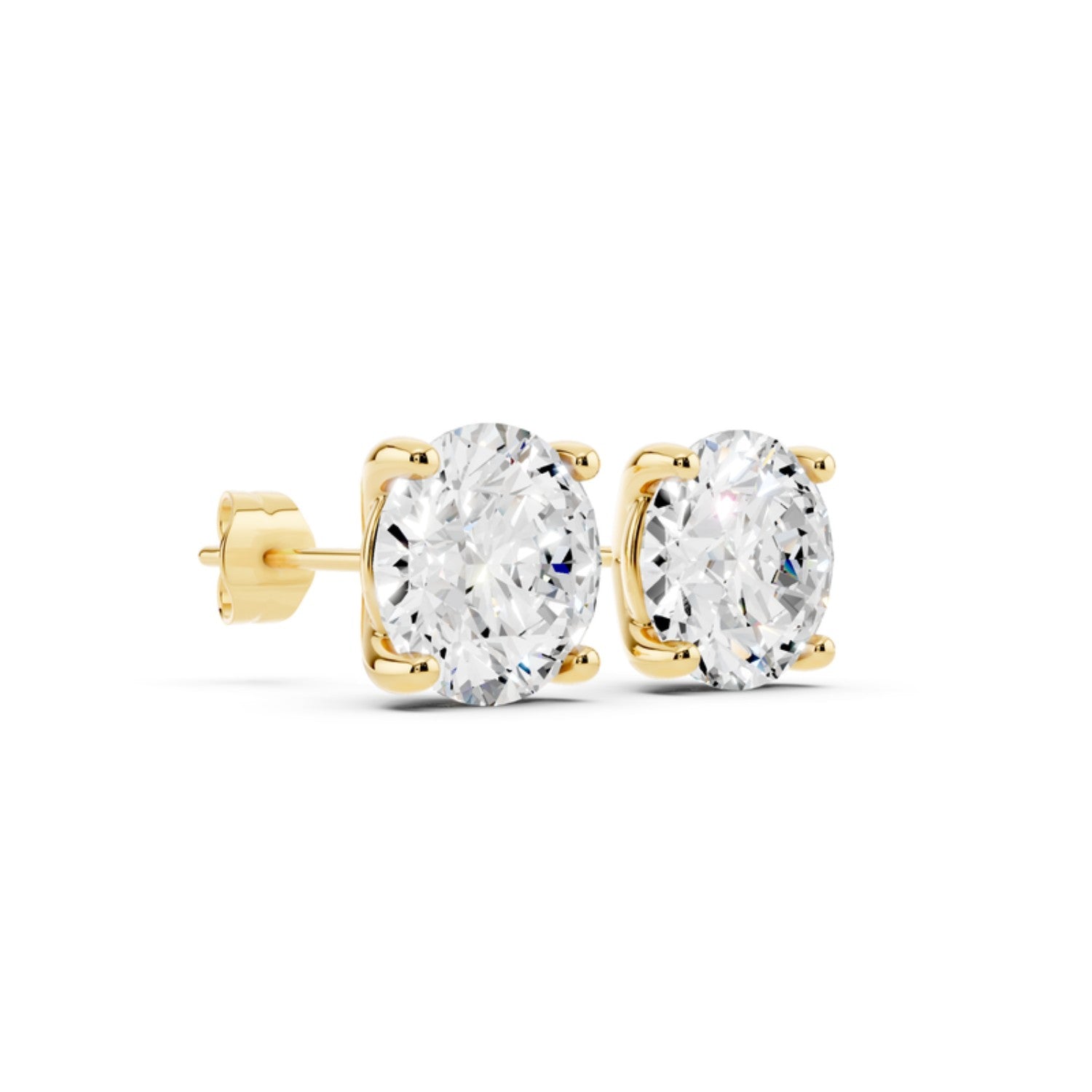 4 Carat Lab Grown Diamond Stud Earrings, detail view 3