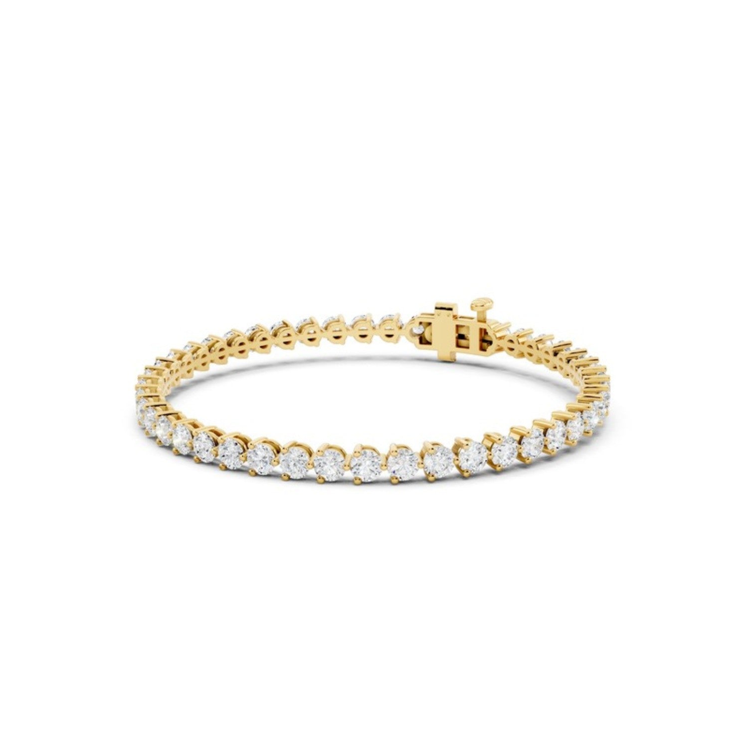 4 Carat Lab Grown Diamond Tennis Bracelet in 14K yellow gold by Seema Fine Jewelry
